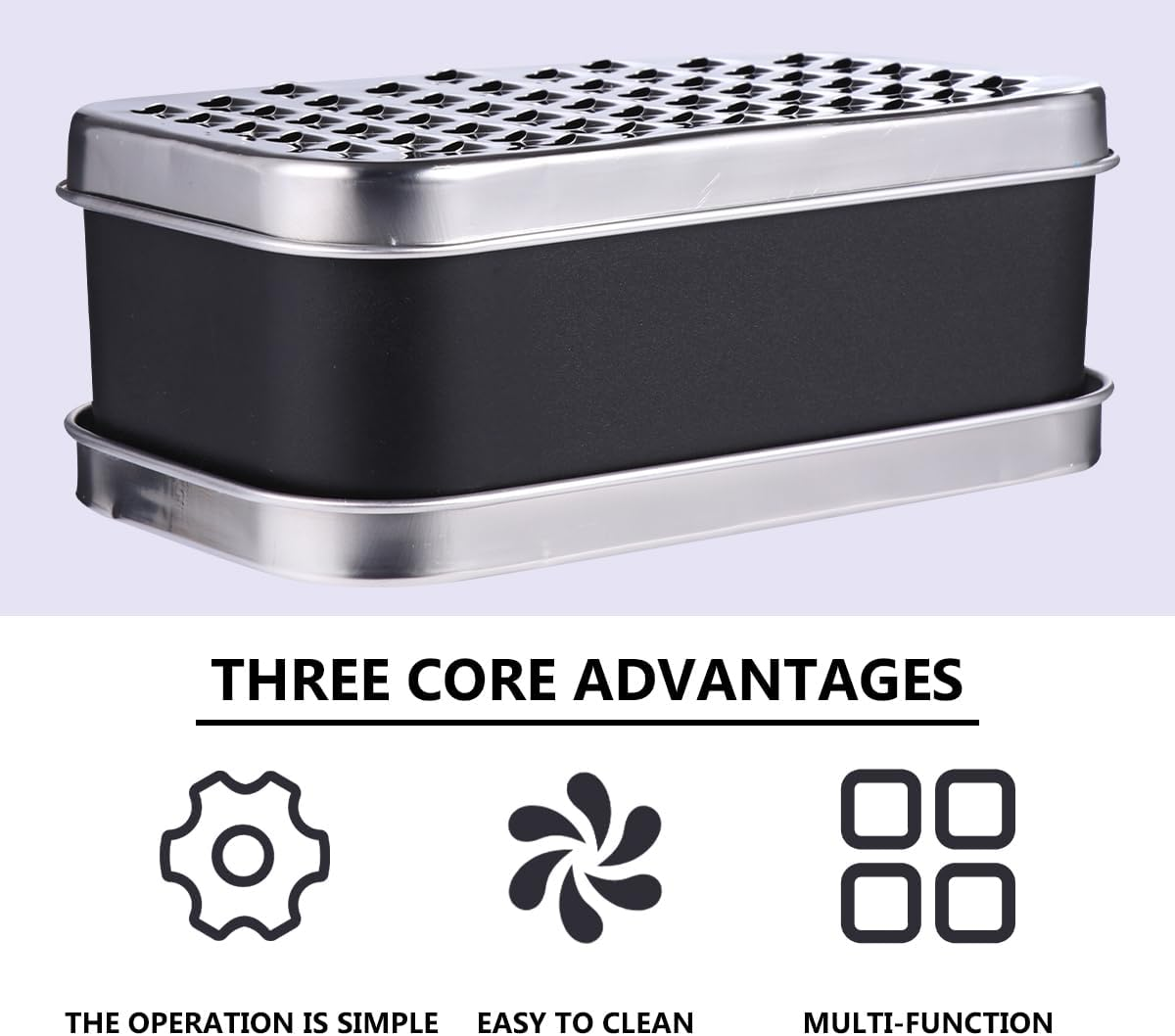 Bestonzon Stainless Steel Cheese Grater Cheese Grater Box Grater Zester Stainless Steel with Detachable Storage Container Vegetables Ginger Potatoes Multipurpose Vegetable Slicer image number 1