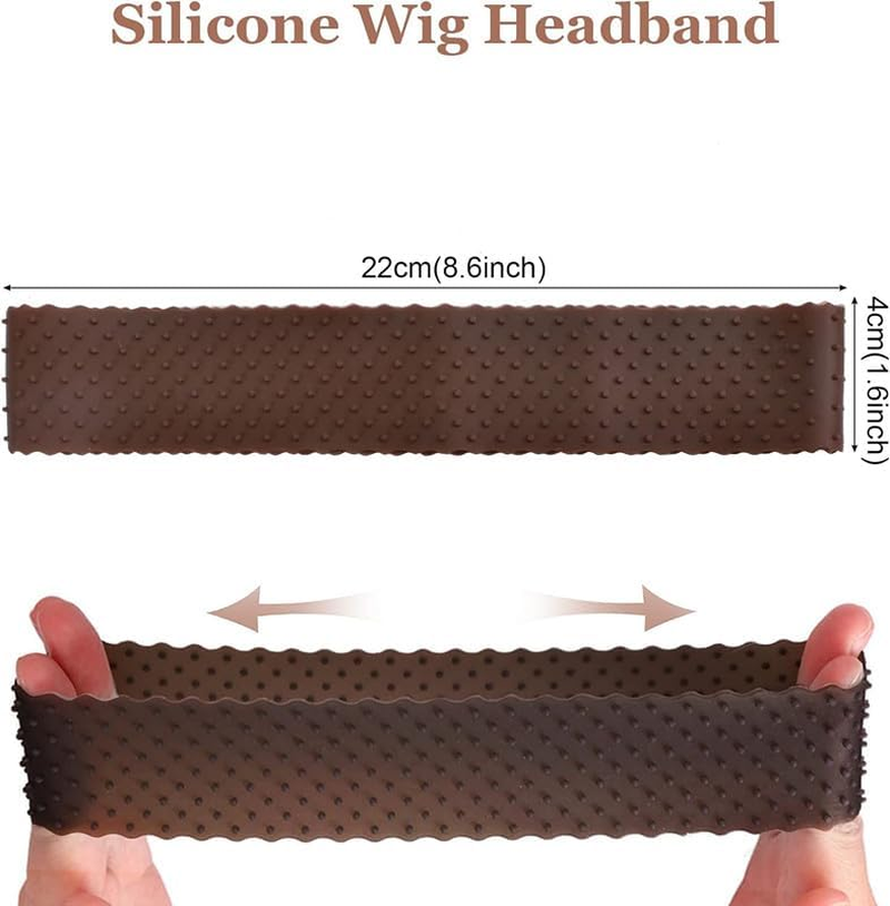 Silicone Wig Grip Headbands, 2 Pack Adjustable Anti-Sweat Nonslip Silicone Hair Band,Gel Nonslip Wig Elastic Band Wig,Silicone Wig Grip Band image number 1