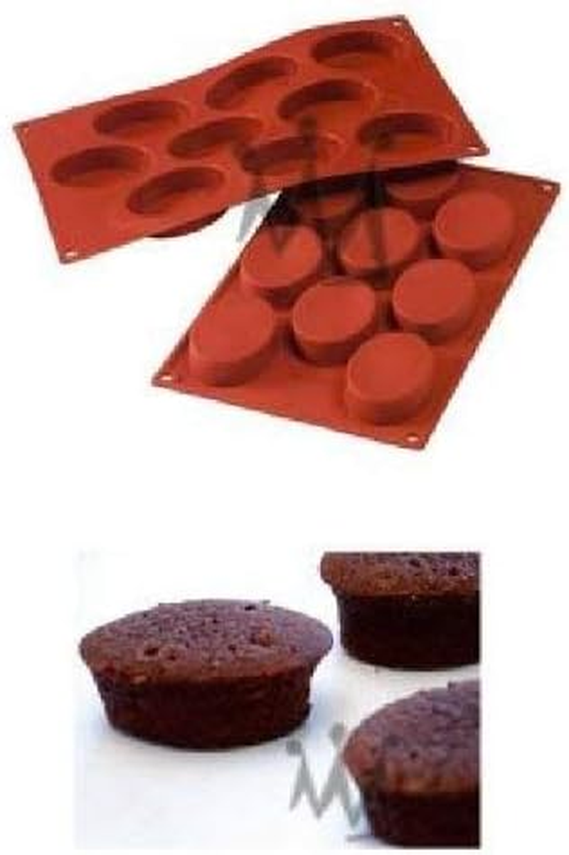 Silikomart | SF0018 Silicone Mould for Oval Monoportions, Non-Stick, 9 Ovals, Pack of 1 Cake Mould, 70 X 50 Mm, H 20 Mm, Made in Italy image number 3
