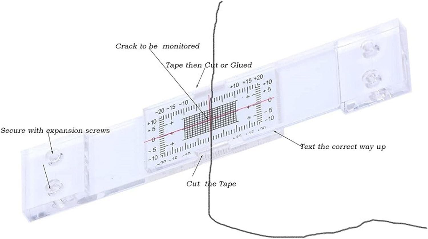 Cracks Monitor - Acrylic Cracks Monitoring Record | Tell-Tale Cracks Gauge Inspection Tool | Cracks Monitoring Record Tell-Tal Cracks Monitor | Cracks Measure and Record Instrument for Monitoring Wall