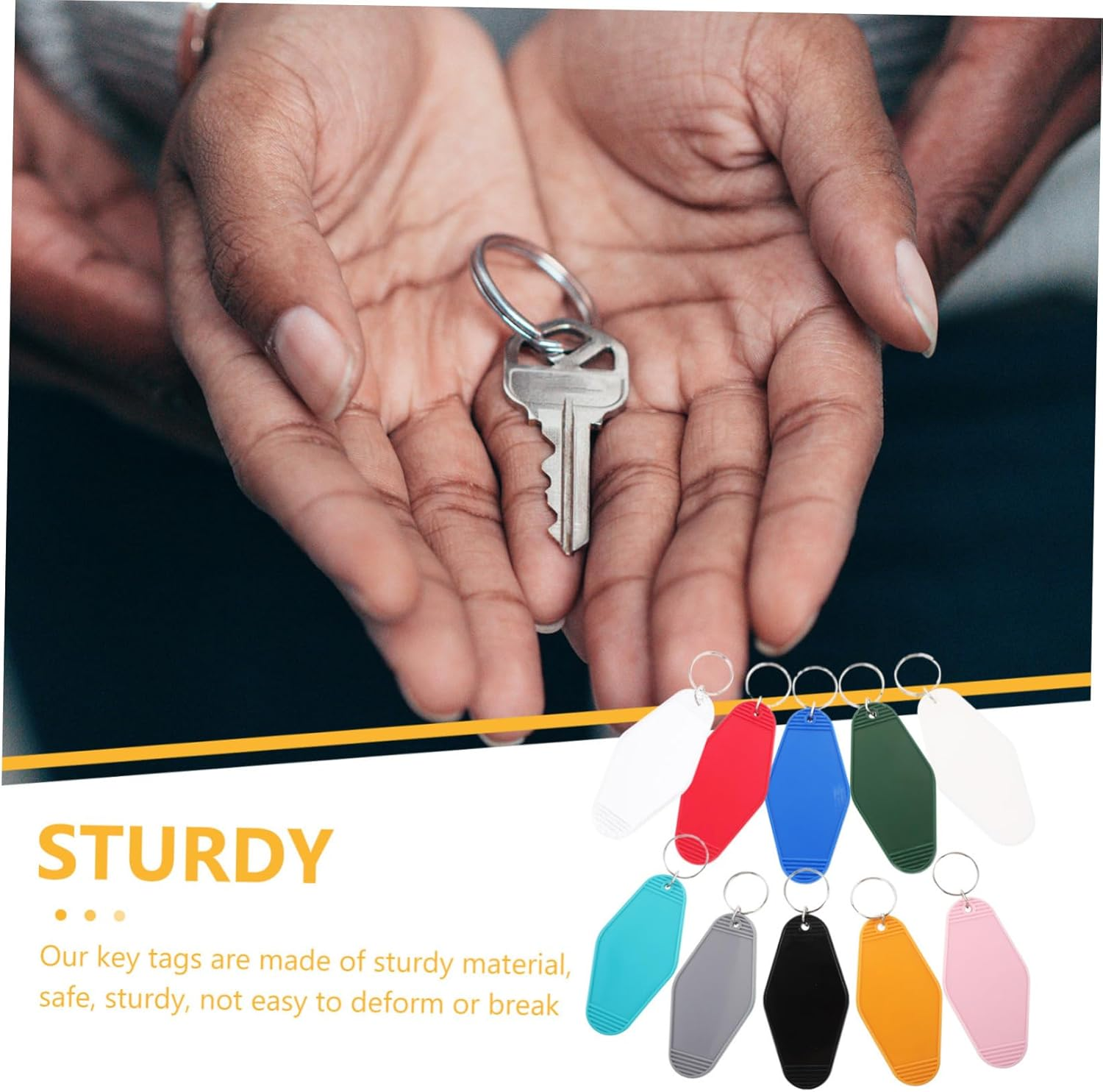 LRXIYODE 20Pcs Plastic Key Identification Tags Luggage Hanging Labels for Suitcases Backpacks Keys Reusable Keychain Tags for Travel and Bag Organization Random Color image number 2