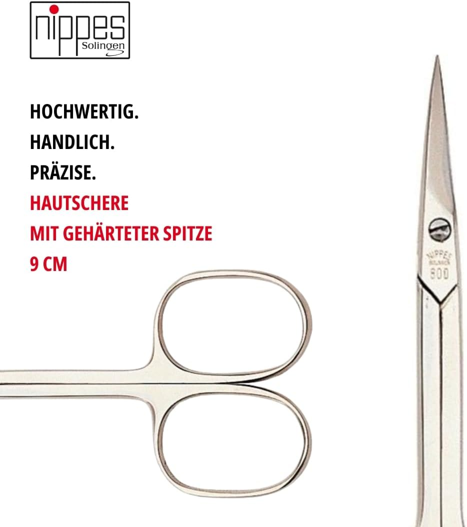 Nippes Solingen Professional Cuticle Scissors, 9 Cm, Scissors with Clasp Straw, Curved and Hardened Tip, Complement to Any Pedicure and Manicure Set, Quality from Solingen image number 5