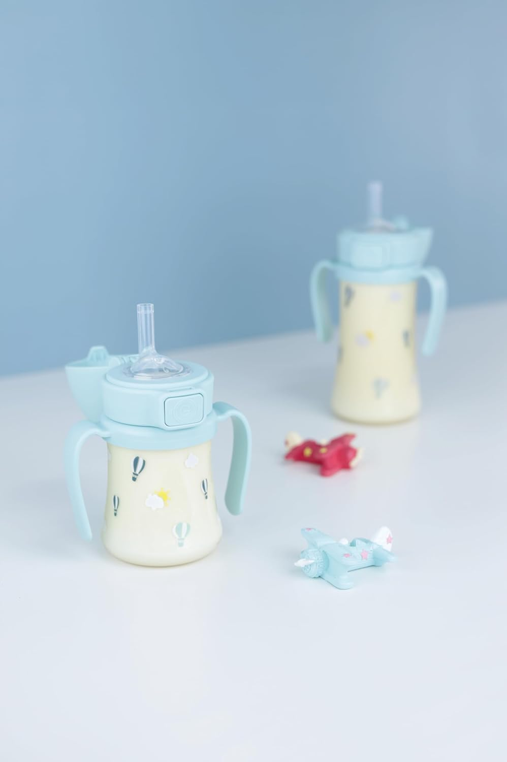 Sky Balloon PPSU Straw Cup 300Ml(Creamy Blue) image number 3