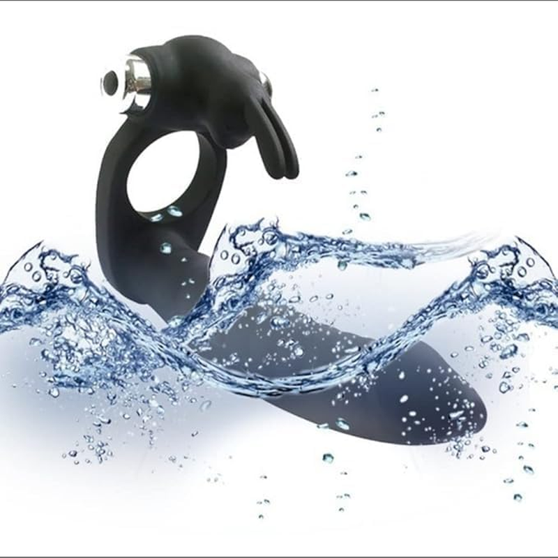 Silicone Butt Plug Dual Penetration Vibrating Double Dildo with Cock Ring Penetrator Men Couple Anal Plug Sex Strapon Enhancer 7 Speed Adult Women Pleasure (Black) image number 2