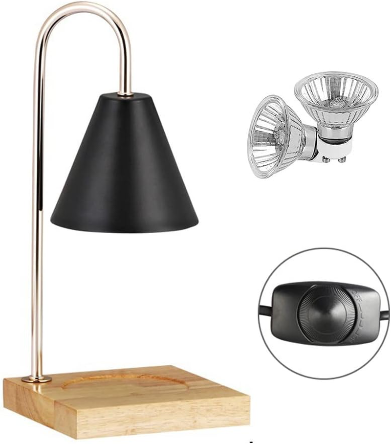 Candle Warmer Lamp, Compatible with Large Jar Candle, White Marble, Dimmable Candle Lamp Style Melter for Scented Candle, Wax Melt, Bedroom Sleep Aid Lamp for Home Decor (Black) image number 5