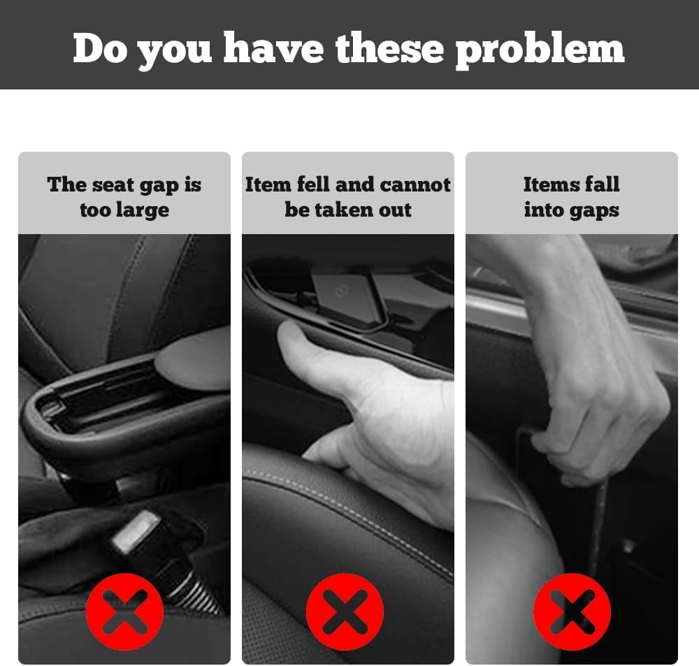 2025 Universal Car Seat Gap Organiser &ndash; Upgraded Filler & Storage Box, Car Accessories for Keys, Phones, Wallets &ndash; Neat Organizer (Black-2Pcs) - Black-2Pcs image number 4