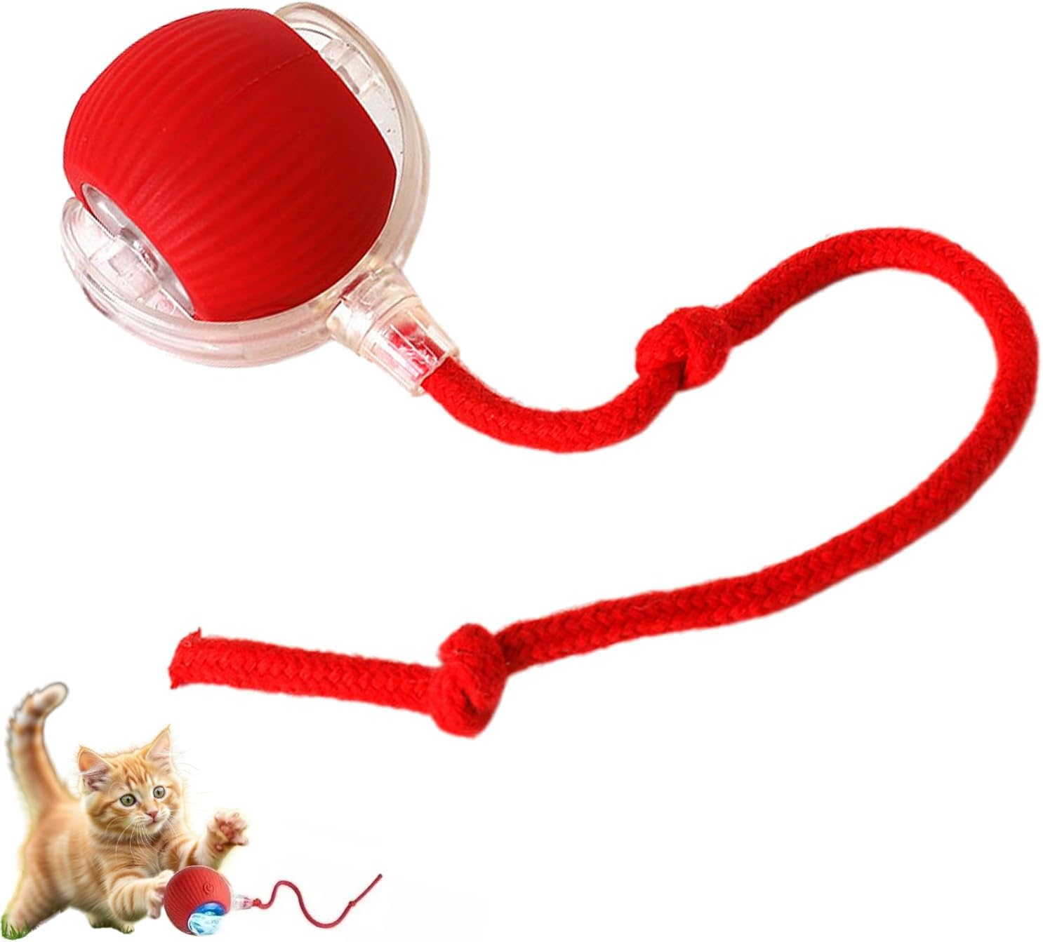 Smart Interactive Cat Toy Ball with Tail &ndash; USB Rechargeable Automatic Rolling Pet Toy, Dual-Speed Adjustable, Multiple Play Modes, Durable & Engaging for Indoor Cats image number 3