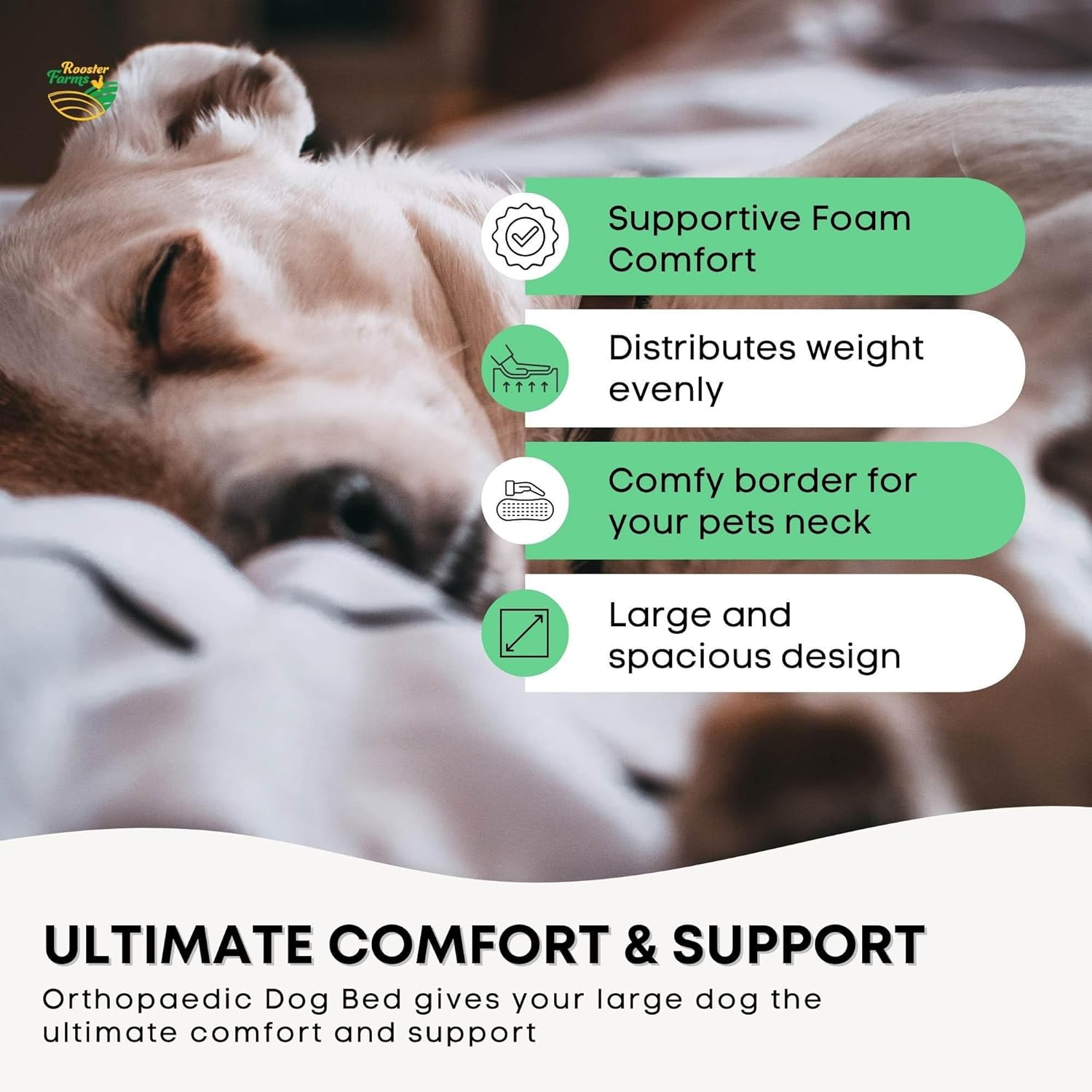 Orthopaedic Dog Bed XL Grey - Memory Foam Mattress Waterproof Removable Cover image number 2