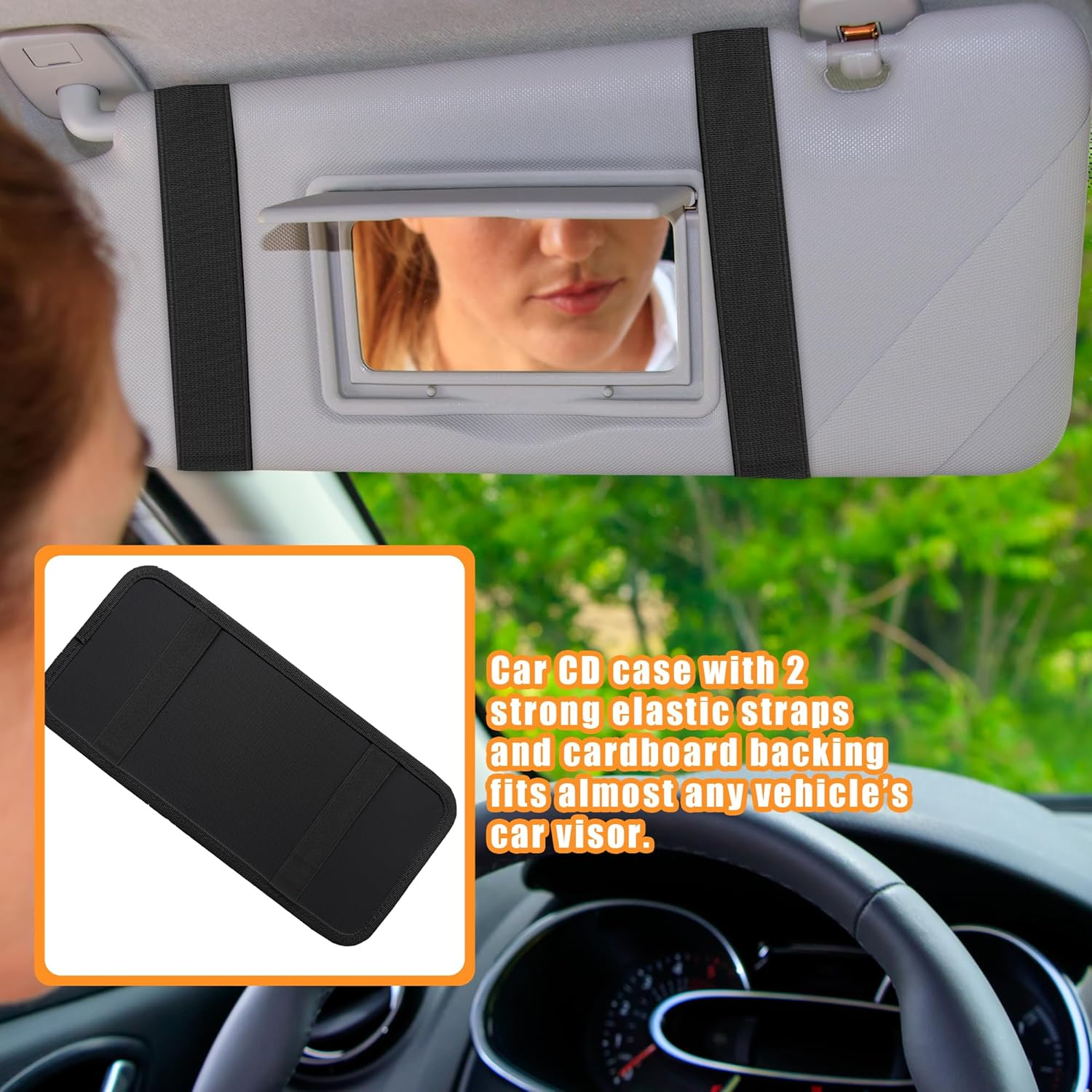 Large Capacity CD Case Holder for Car & Truck - Premium Durable CD Storage Organizer with 10 DVD Sleeves, Mesh Pocket for Drivers, Commuters & Road Trips image number 3