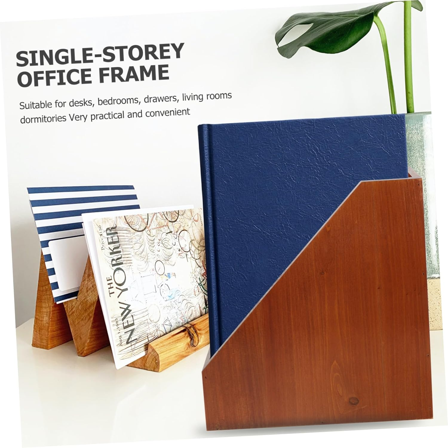 Operitacx Solid Wood Storage Box for Desktop Organization Wooden Desk Organizer for Home Office Accessories for Computer Desk Vanity Organizers and Storage image number 2