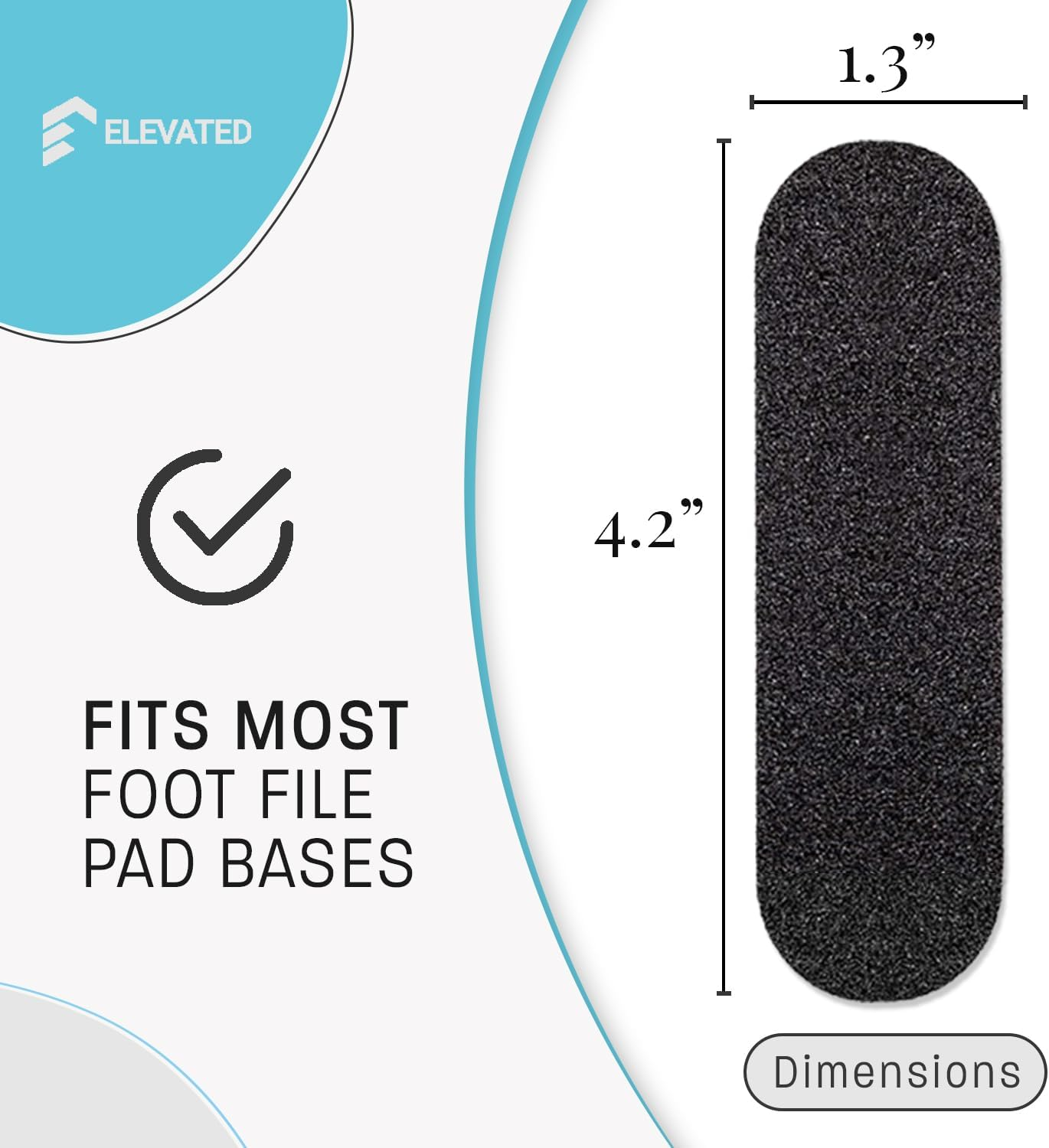 Professional Pedicure File Refills - Pack of 50 Foot File Replacement Pads - Black - Disposable Foot Files for Pedicures - Pedi Foot File Pads with Water Resistant Strong Adhesive (80 Grit) image number 3