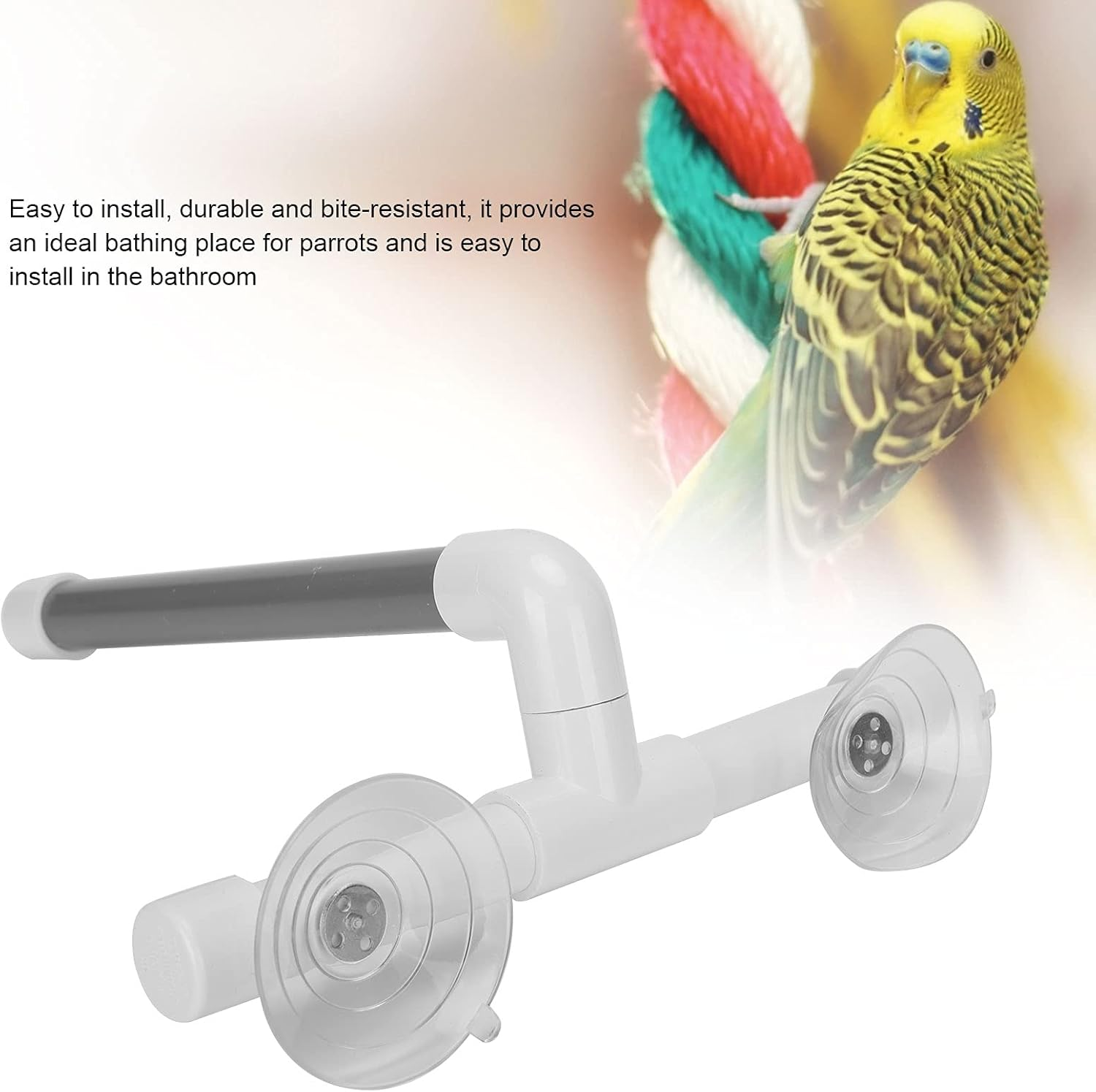 Shower Perches, Portable Suction Cup Bird Window Perches Stand Platform Toy Bathing Supply for Budgies Parakeets Cockatiels image number 5
