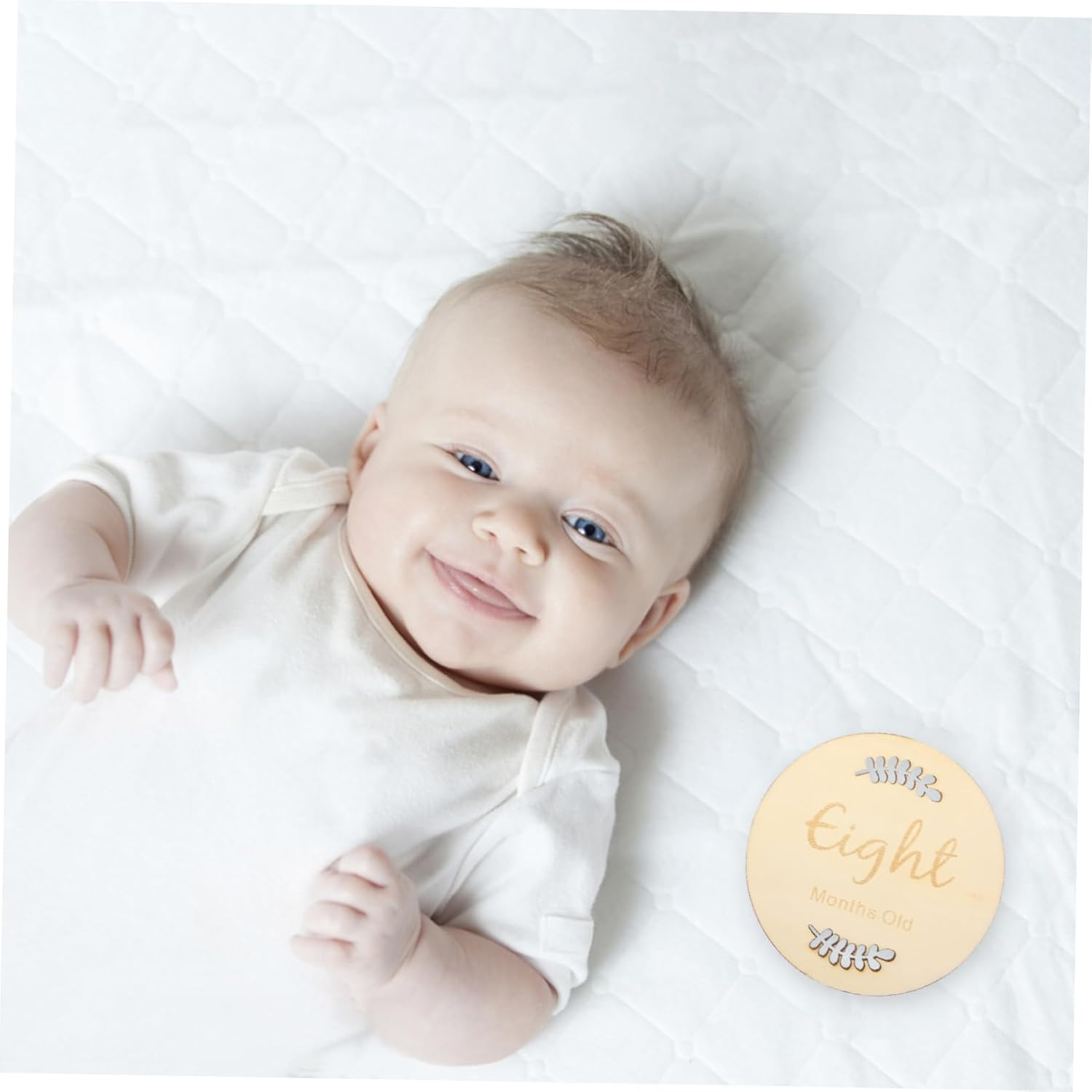 Newborn Boy Milestone Cards Birth Anniversary Sign Monthly Milestone Wood Discs image number 2