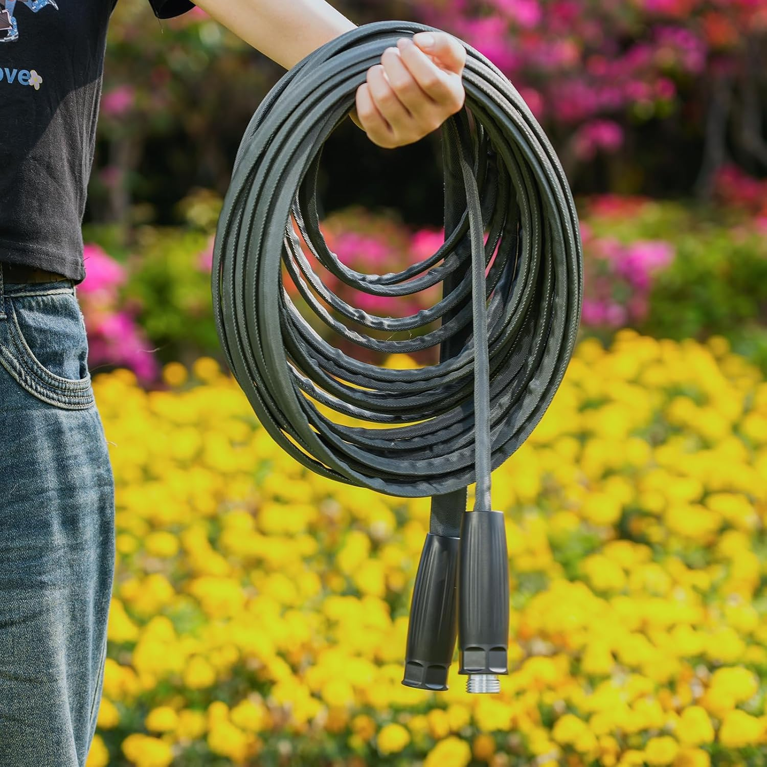 Lightweight Garden Hose 15 M Ultra Flexible, Kink-Free for Outdoor Water Hose Non-Expanding, Burst-Resistant, Heavy Duty RV Hose image number 1