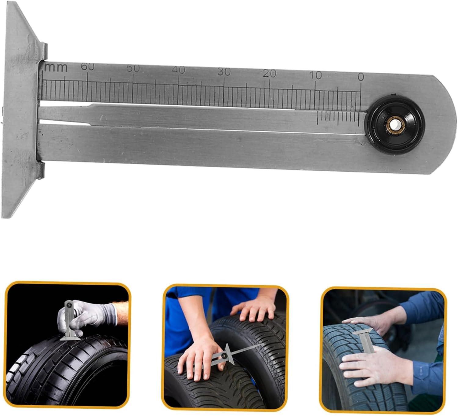 BUGUUYO Tire Thread Measurement Tool Tread Depth Gauge Car Automotive Replacement Gauge image number 3