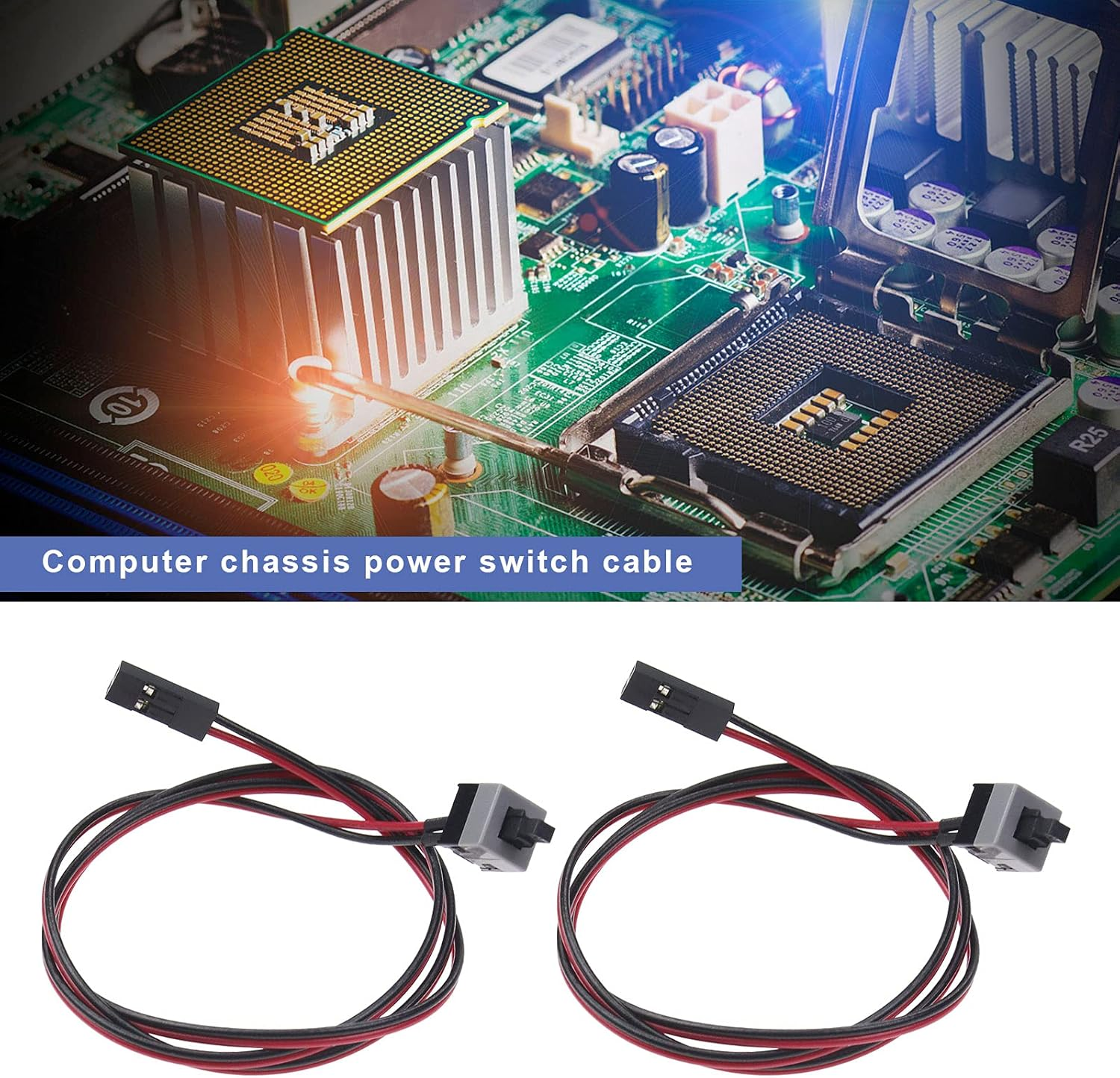 Emsea 5Pcs ATX PC Computer Motherboard Switch On/Off/Reset Power Cable 50Cm image number 1