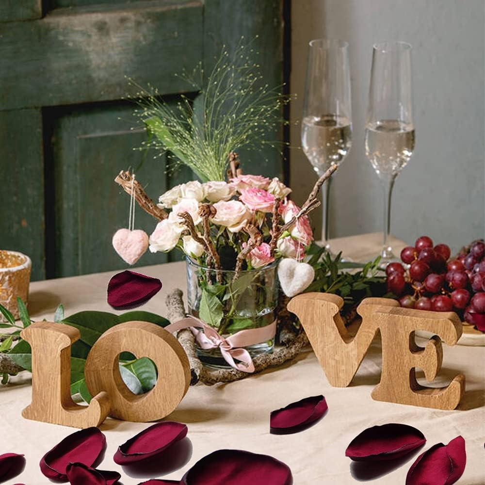 200Pcs Silk Rose Petals Burgundy Artificial Flowers Petals Flower Girl for Wedding Romantic Night Valentines Party Dinner Table Decoration - Burgundy image number 2