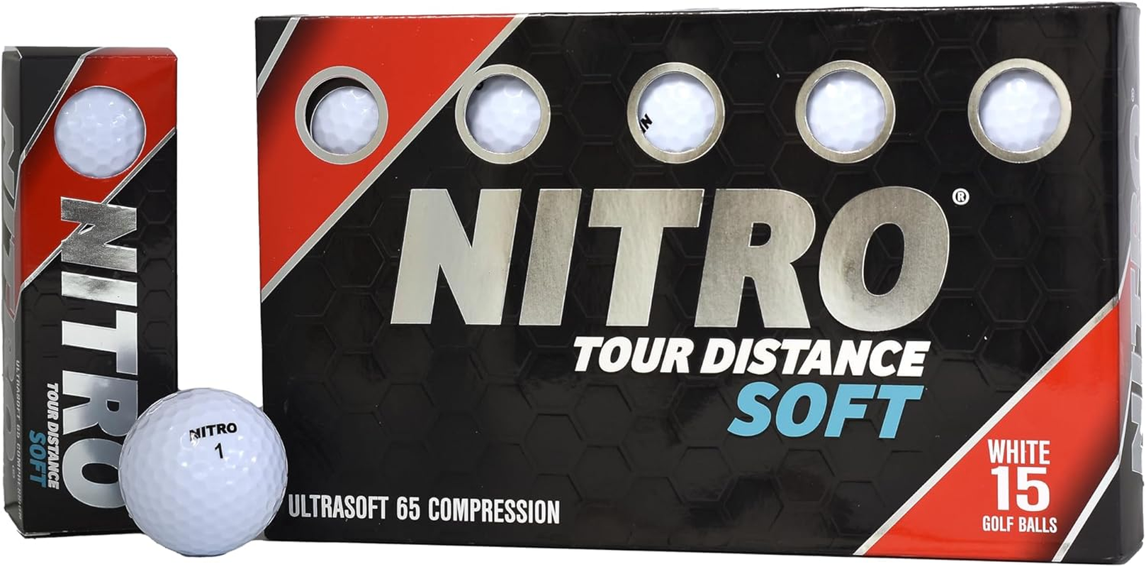Nitro Tour Distance Soft Golf Balls [15-Ball]