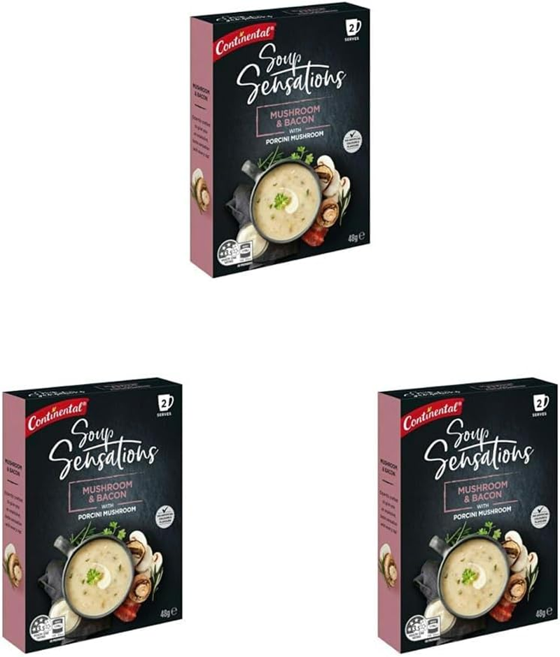 CONTINENTAL Sensations Soup | Mushroom & Bacon with Porcini Mashroom (2 Pk), 48G image number 6