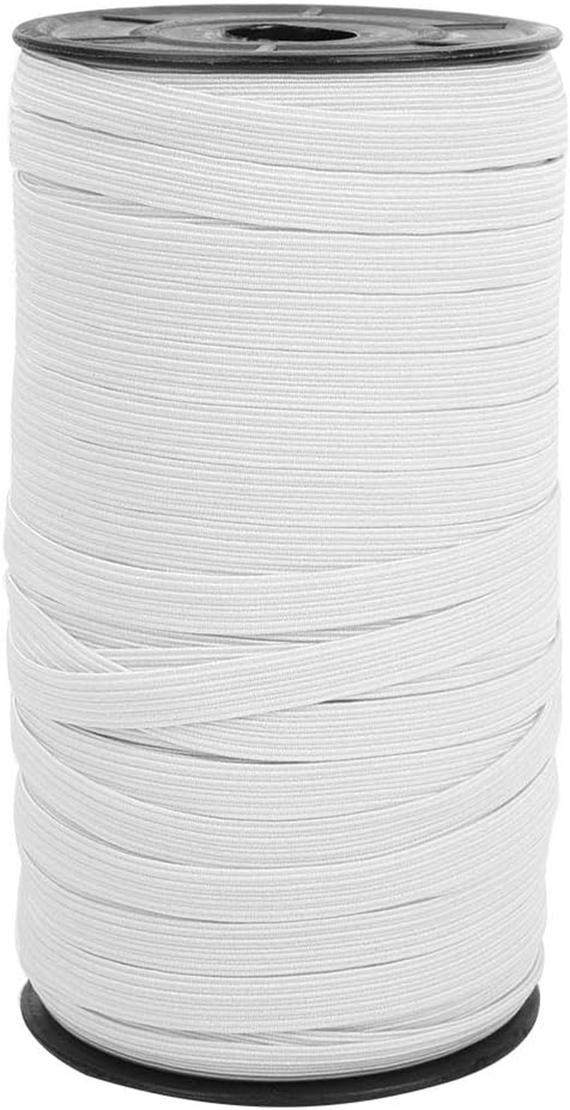 Elastic Band Accessory 100Yard Clothing Accessories Rubber for Band Knitted High Elastic 8Mm Decoration Decorative Attire Accessories Elastic Bands (White)