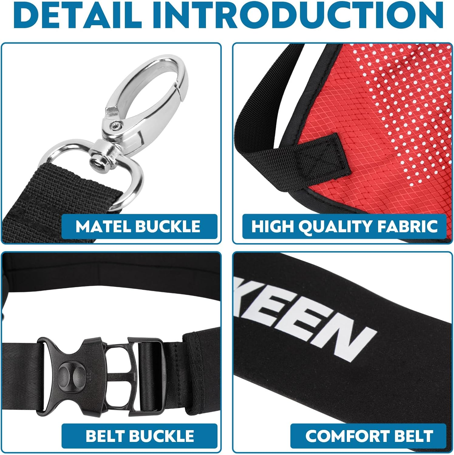 Hikeen Swimming Parachute Resistance Set Training Equipment with 3 Parachute & Adjustable Length Swim Belts for Adults