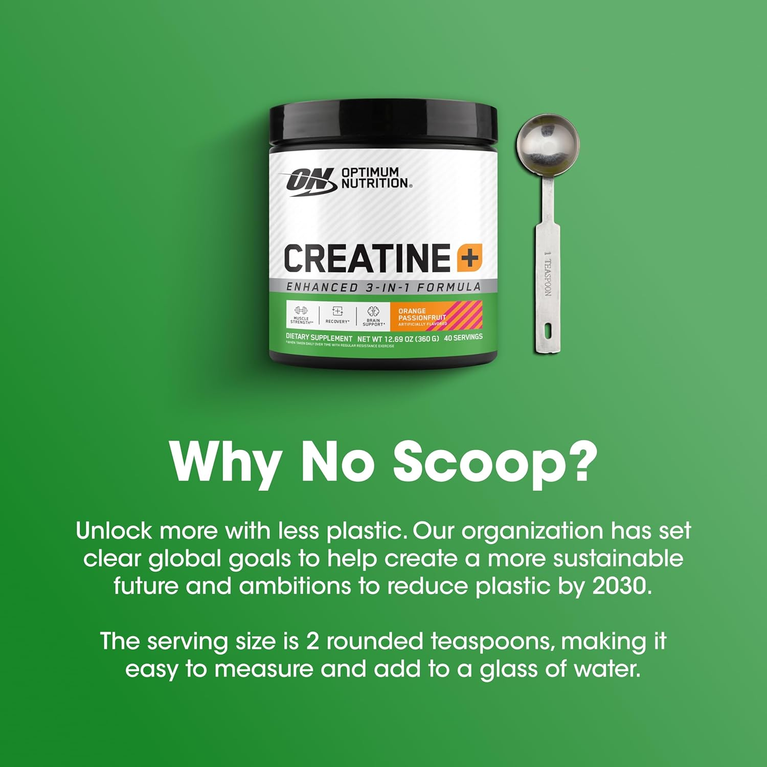 Optimum Nutrition Creatine + Orange Passion Fruit 360 G image number 1