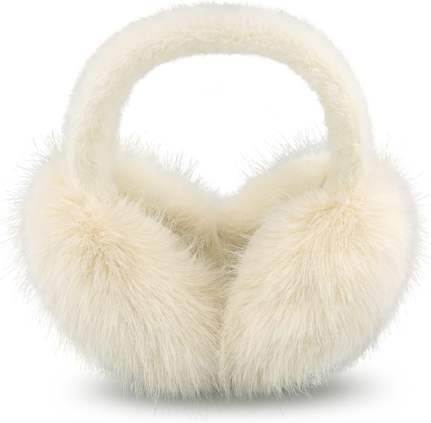 Ear Muffs for Winter Women Girls Faux Fur Fuzzy Earmuffs Foldable Ear Warmer Fleece Lining Ear Covers - Black image number 4