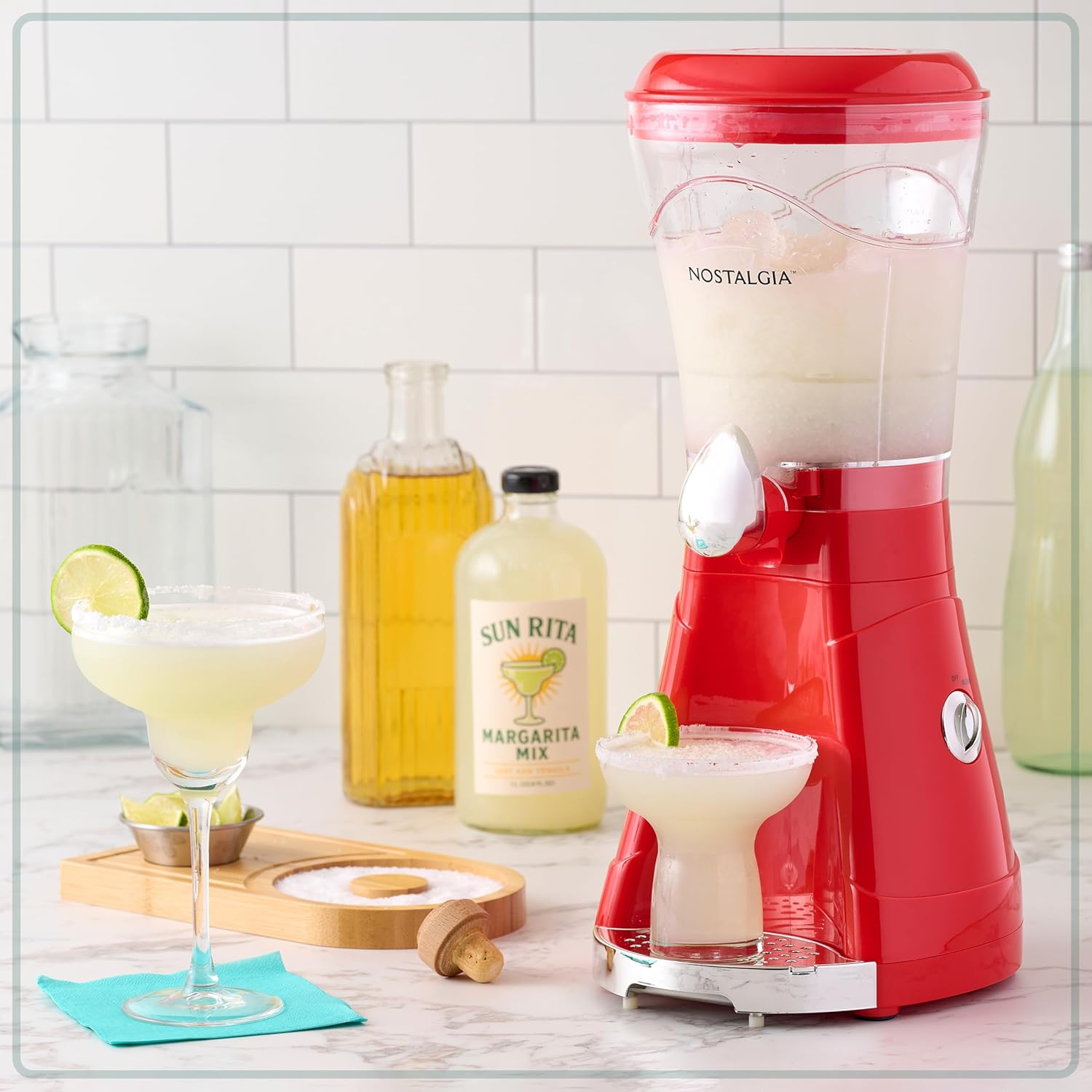 Nostalgia 64-Ounce Margarita Maker & Slushie Machine Easy-Flow Spout, Perfect for Slushies, Daiquiris, and Margaritas, Red image number 6
