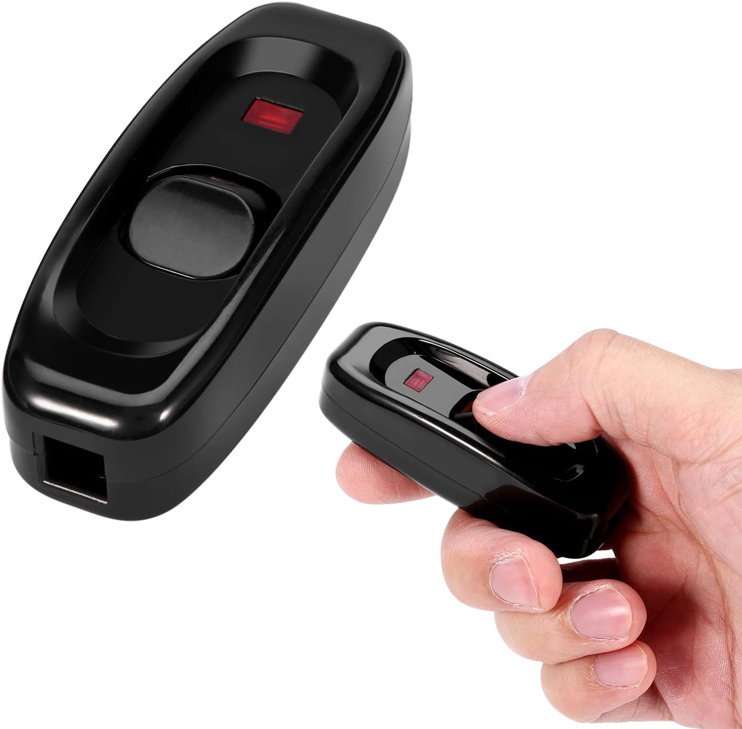 Lamp Switch, On/Off Switch Lamp AC 10A Inline On/Off Table Desk Lamp Cord Cable Switch with LED Indicator Light (White)