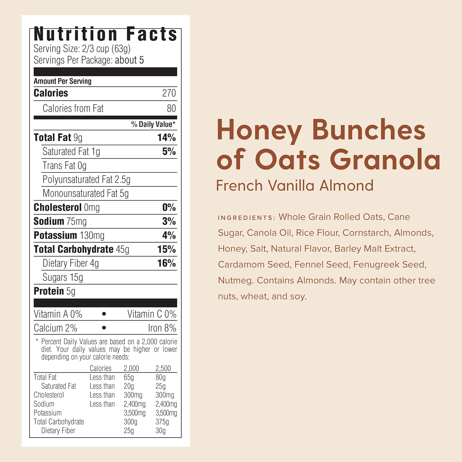 Post Honey Bunches of Oats Honey Roasted Granola, French Vanilla Almond, 11 Ounce, 6 Count image number 5