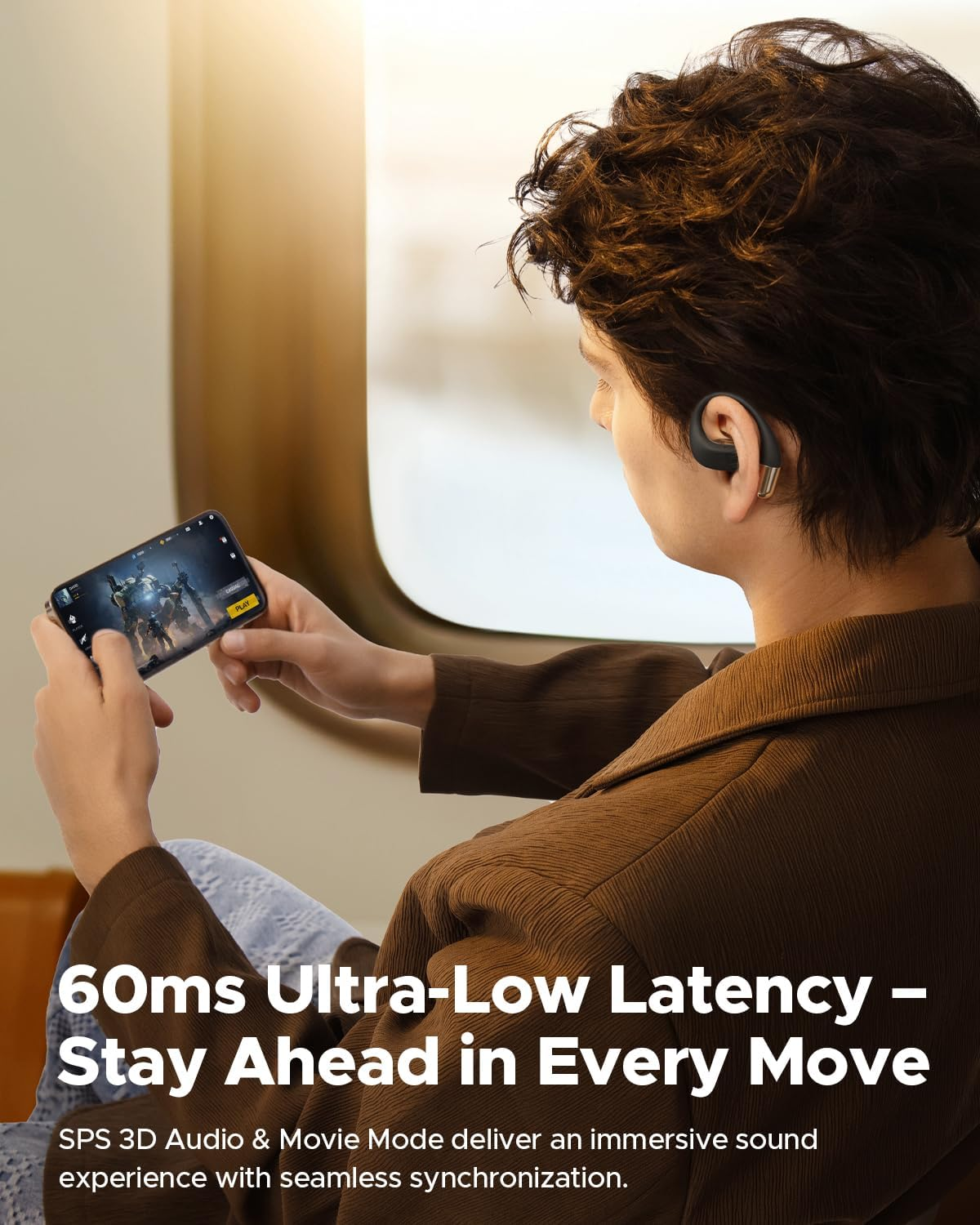 SOUNDPEATS Chasers Open Ear Headphones, Bluetooth 5.4 Wireless Earphones with LDAC, Earbuds with Earhooks, Dual-Mic Noise Cancellation for Clear Call (Black) image number 6