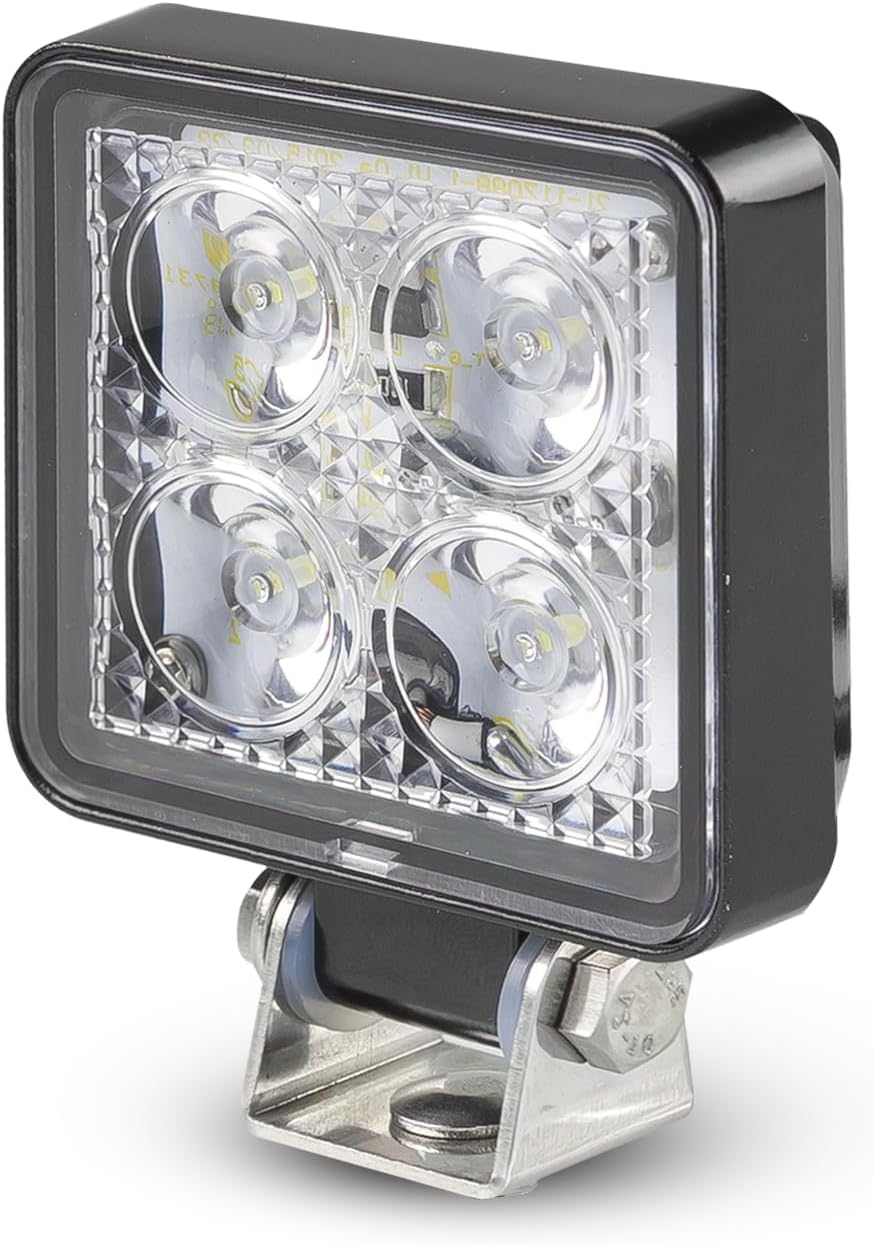 LED Autolamps 7312 Series 9-30V 12W Black Base Flood/Reverse Lamp, 73 Mm Length X 73 Mm Width X 31 Mm Height image number 1