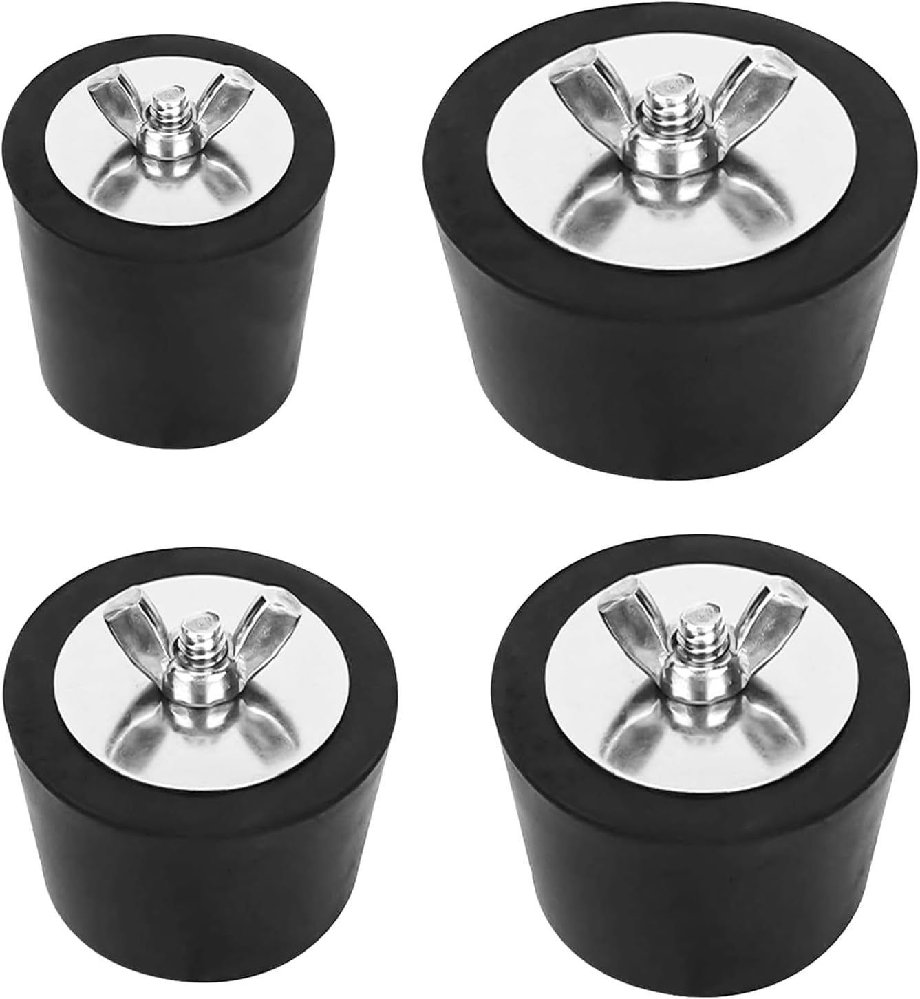 4 Pack Rubber Pool Plugs, 4 Sizes (25/32/38/51 MM) for Swimming Pool Inlet Nozzles, Prevent Frost Damage to Inground Pools Drain Pipes