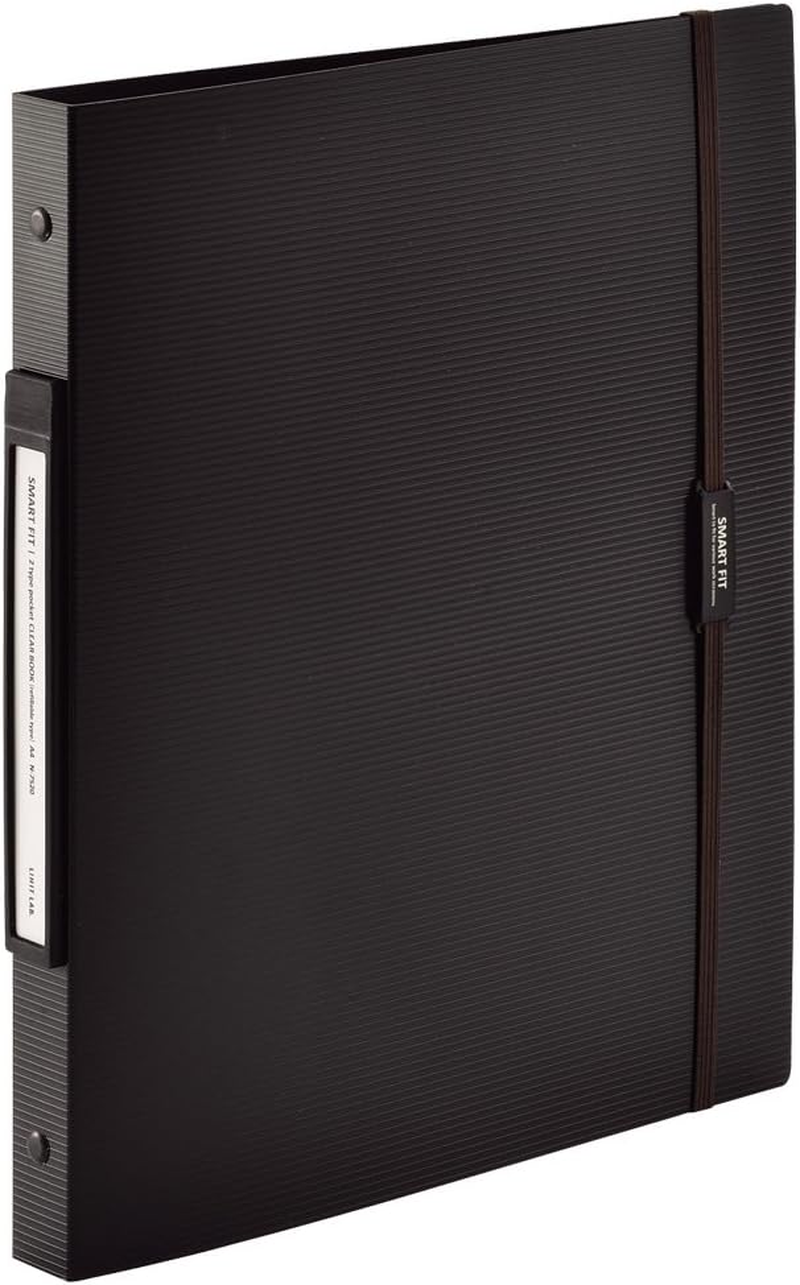 Lihit Lab N7520-11 File Clear Book, A4, 30 Holes, Interchangeable, 2 Type Pockets, Navy