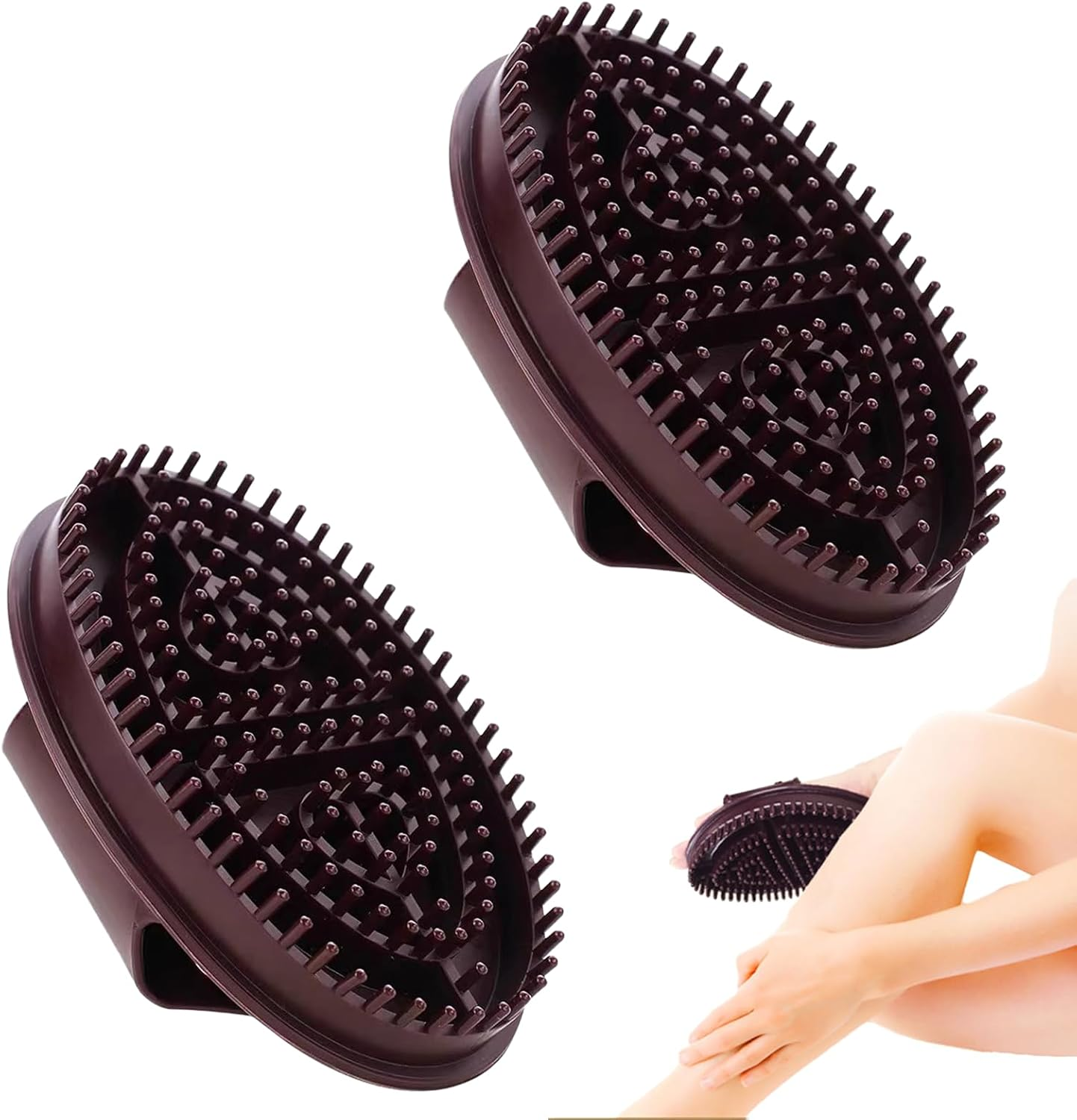 2 PCS Meridian Brush Massage Brush,Meridian Brush Body,Brush for Belly Body Brush, for Scalp Full Body Relaxation Massage Gentle Exfoliation, Moisturizing image number 1