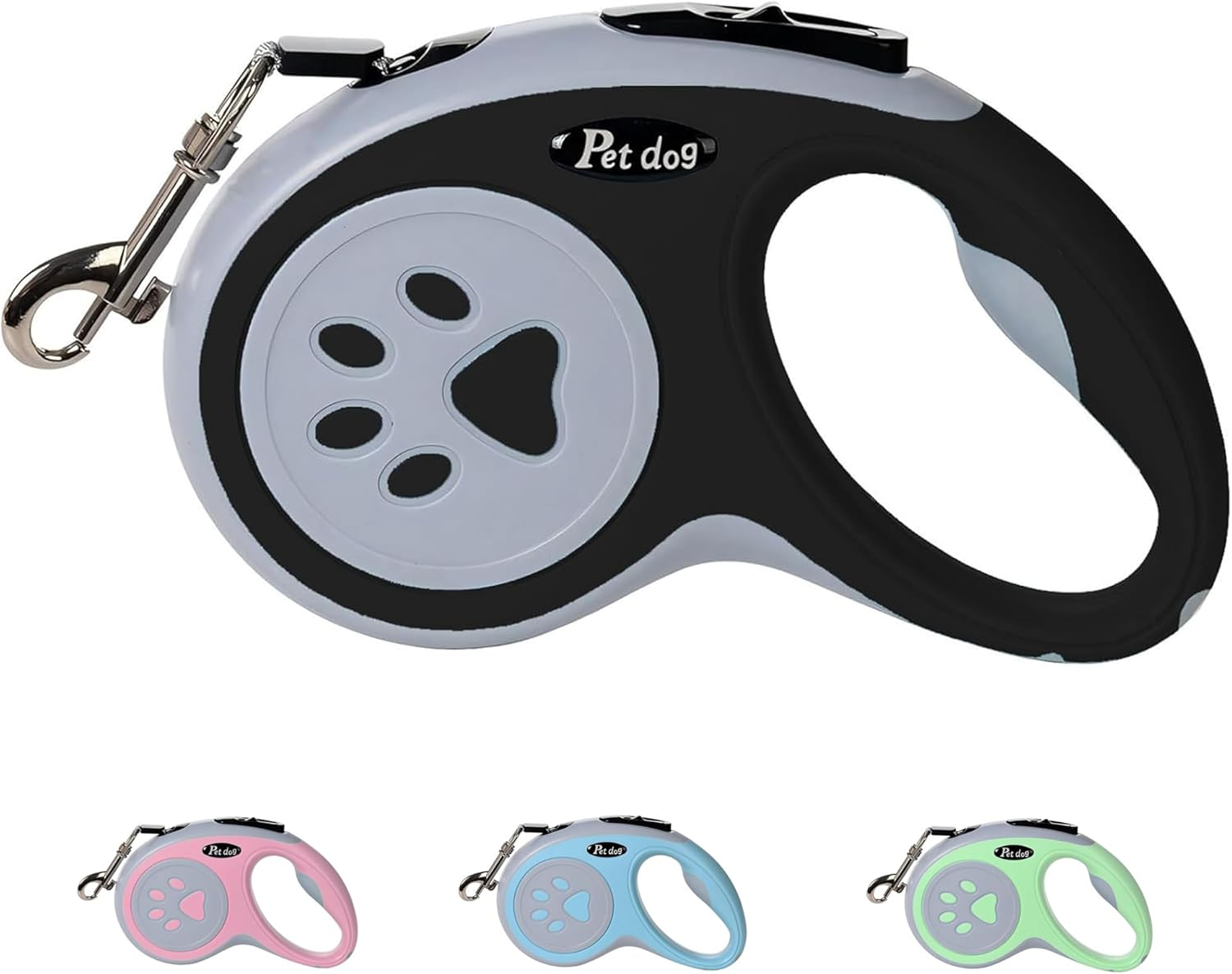 Retractable Dog Lead, 5M/16FT Extendable Dog Training Lead with Strong Nylon Tape, Tangle-Free One-Handed Brake&Pause, Lock for Small Medium Dogs (Blue)