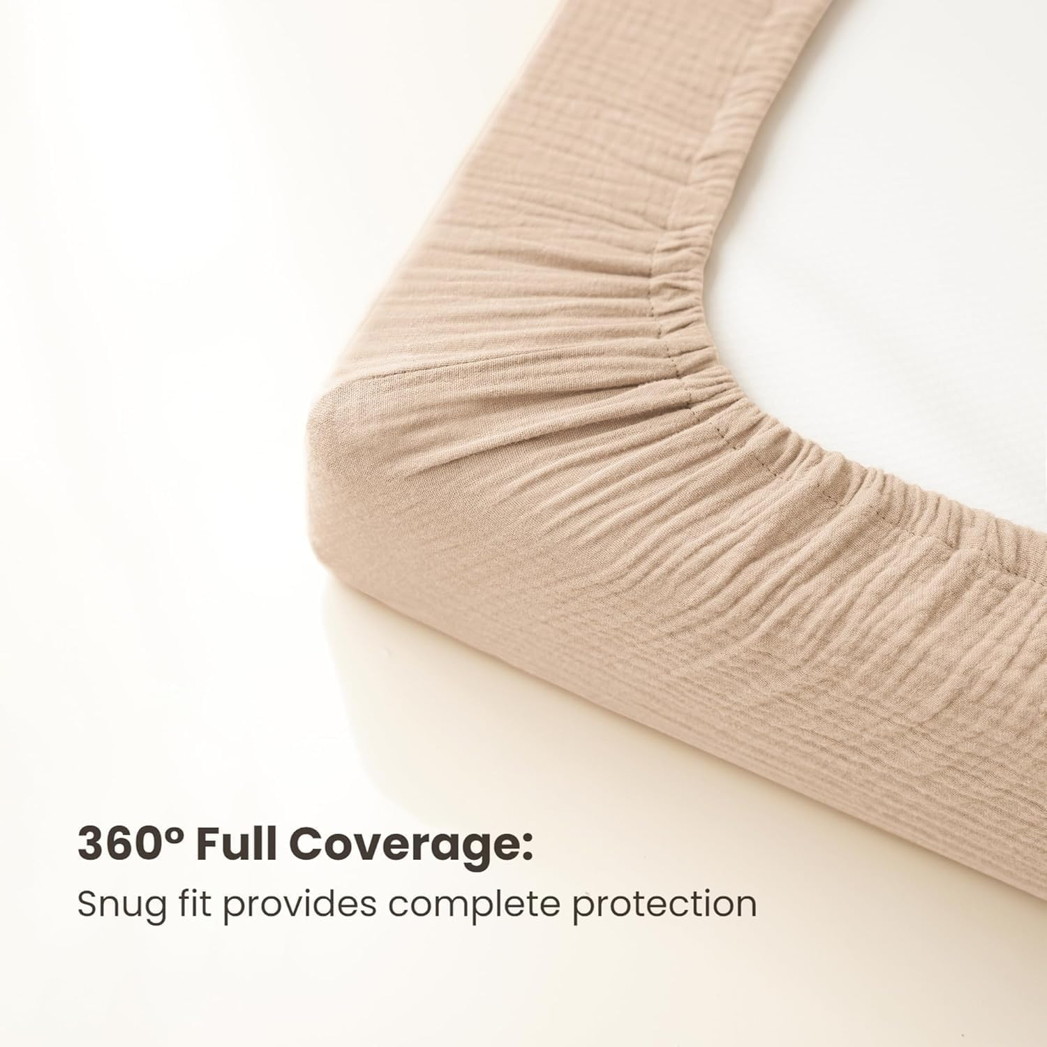 Konssy Muslin Changing Pad Cover for Baby Girls Boys, 100% Cotton Fitted Diaper Chang Table Covers, Soft Breathable Changing Pad Sheets, 2 Pack (Blossom, Cream) image number 3