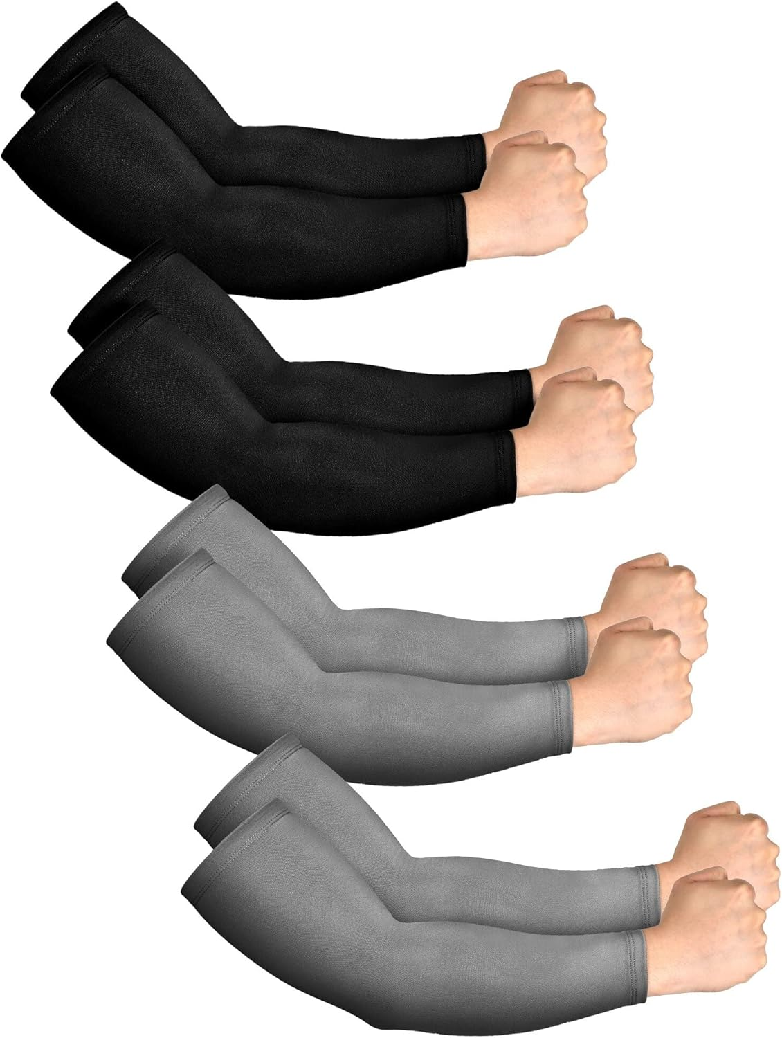 4 Pairs Thermal Arm Warmer Winter Arm Sleeve Cycling Thermal Sleeves Compression Running Arm Warmers Sleeves for Men Women