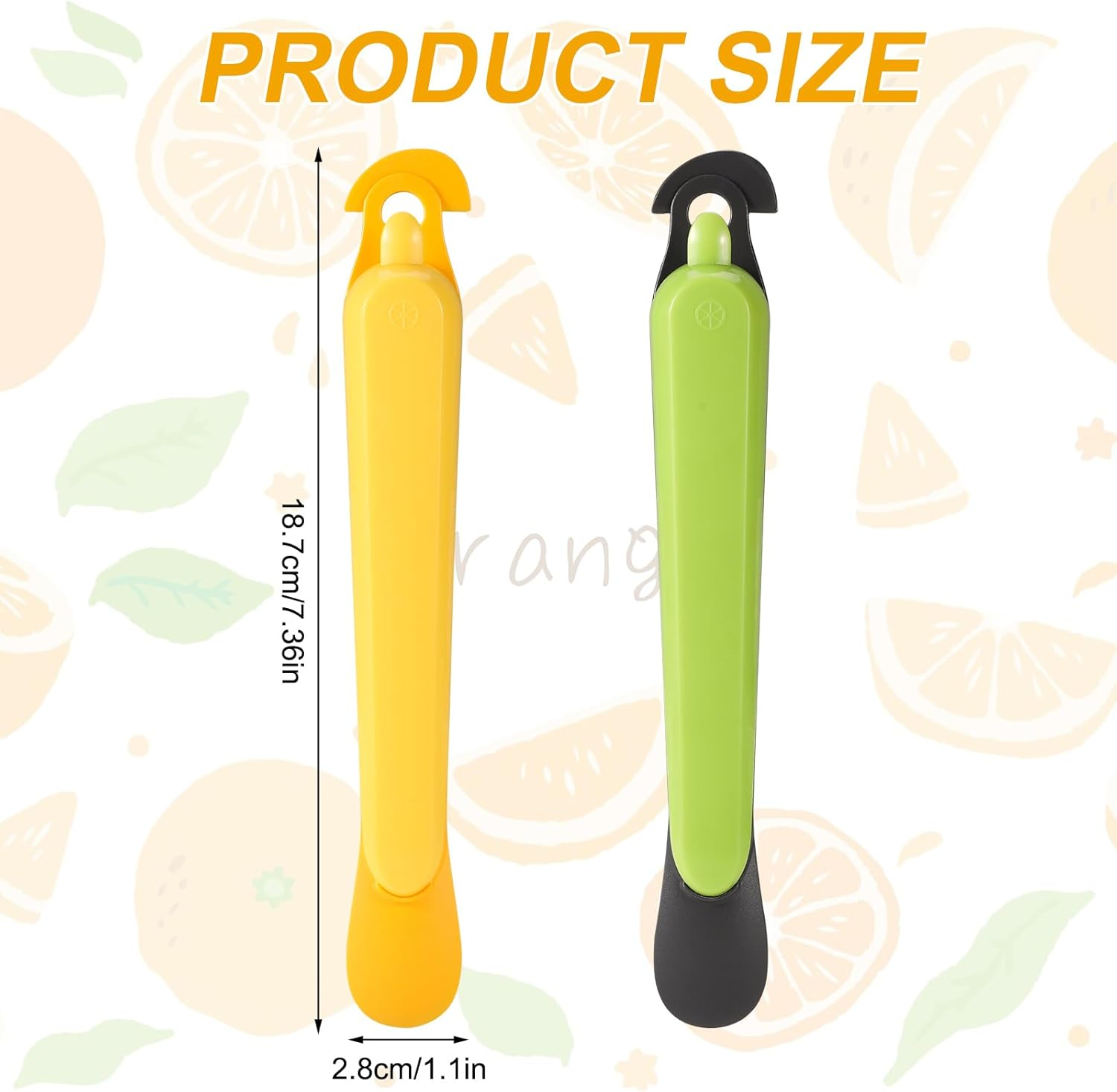 2Pcs 5-In-1 Orange Peeler, Stainless Steel Fruit Peeler Kitchen Gadgets Orange Peeler Grapefruit Pomelo Peeler Tool Citrus Peel Cutter, Easy to Peel for Home Kitchen Use (Green, Yellow) image number 4