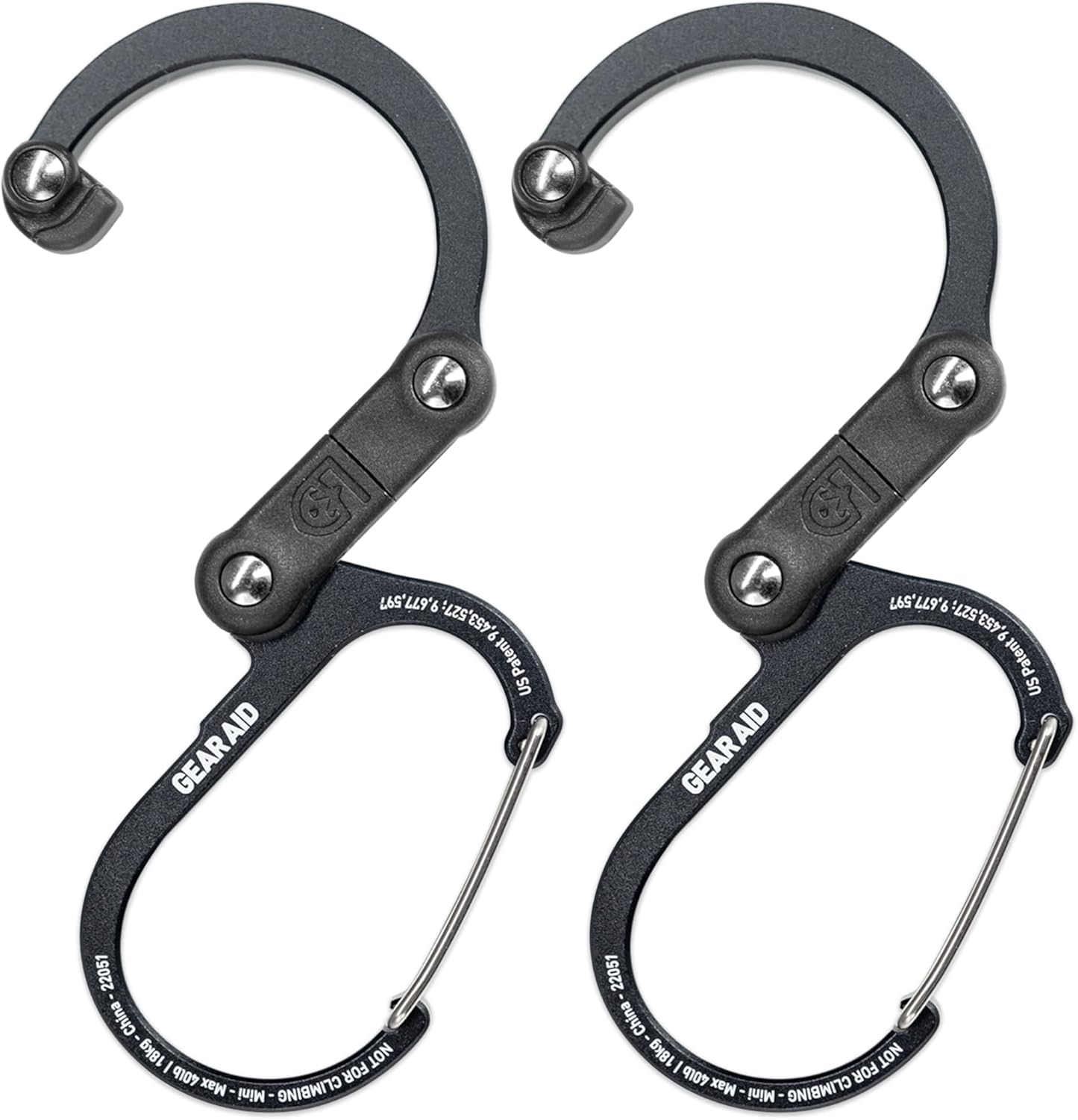 Gear AID HEROCLIP (Mini) Carabiner Gear Clip and Hook, for Hanging Bags, Purses, Lanterns, Strollers, Tools, Helmets, Water Bottles, and More image number 3