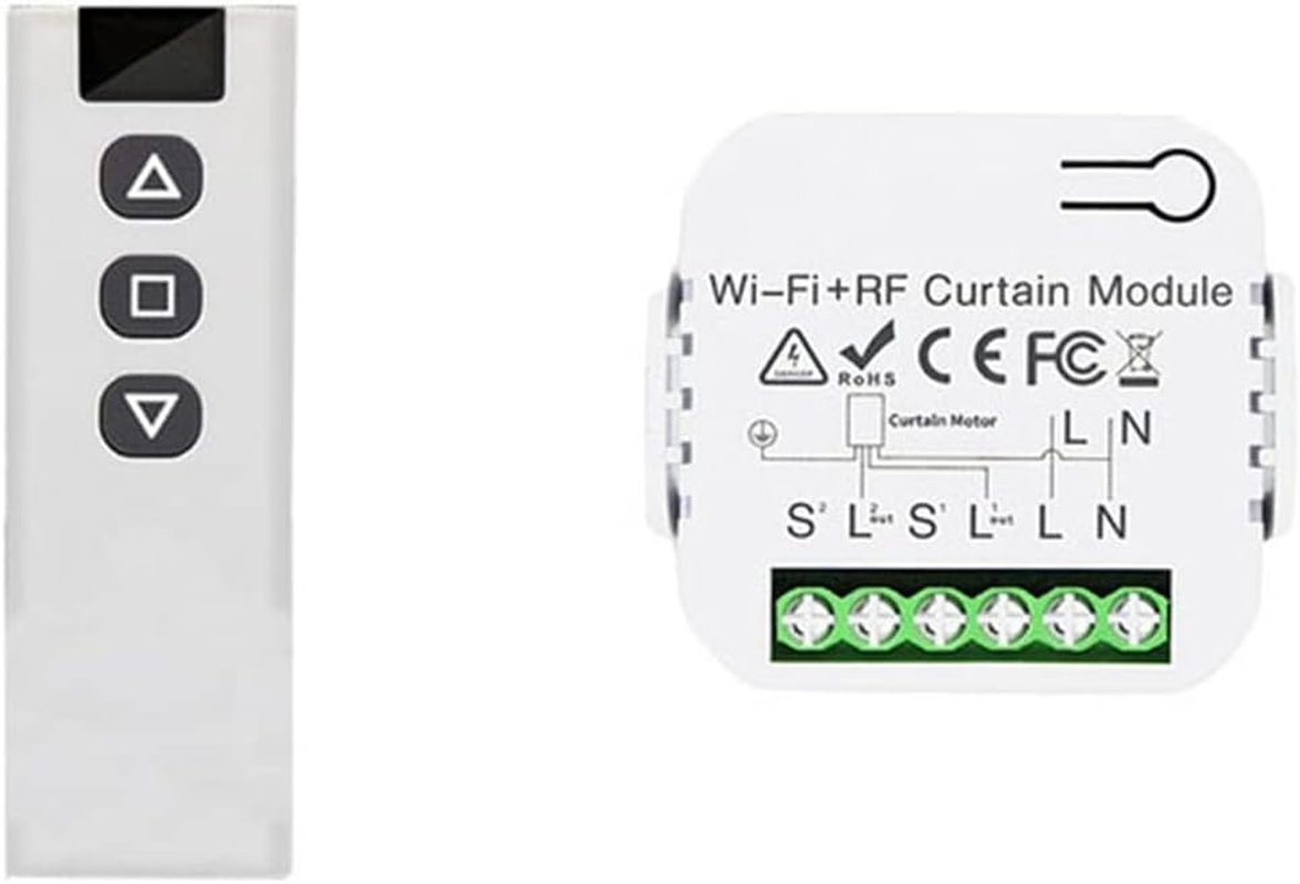 Aribrnten Tuya Smart Life Wifi 433Mhz Blind Curtain Switch with Remote for Electric Roller Shutter Control, 1RC 1RE image number 6