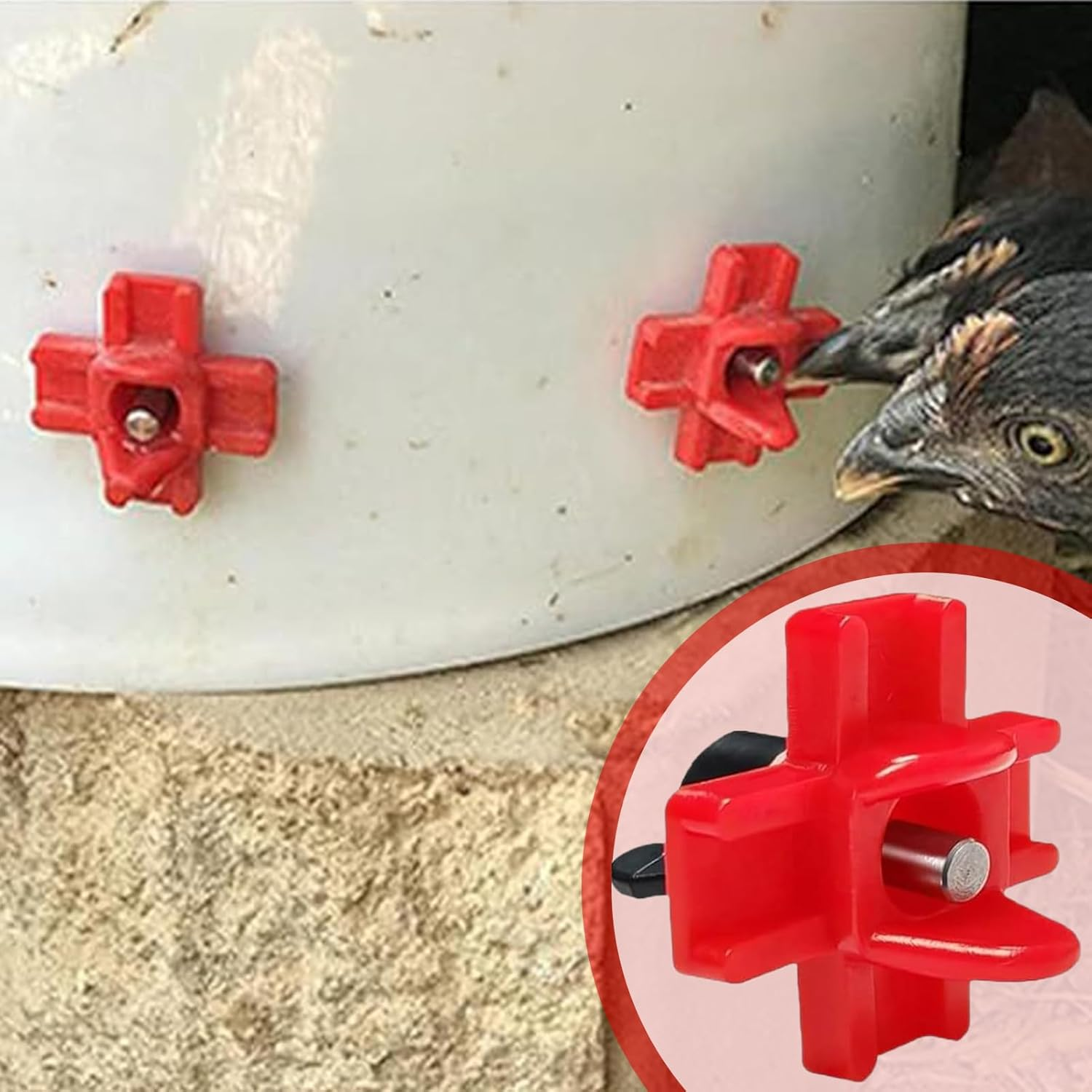 Automatic Chicken Waterer - Automatic Poultry Nipple Waterer Feeder,Horizontal Nipple Chick Feeder with Drill Bits Leakproof Water Dispenser for Outdoor Farm Indoor image number 4