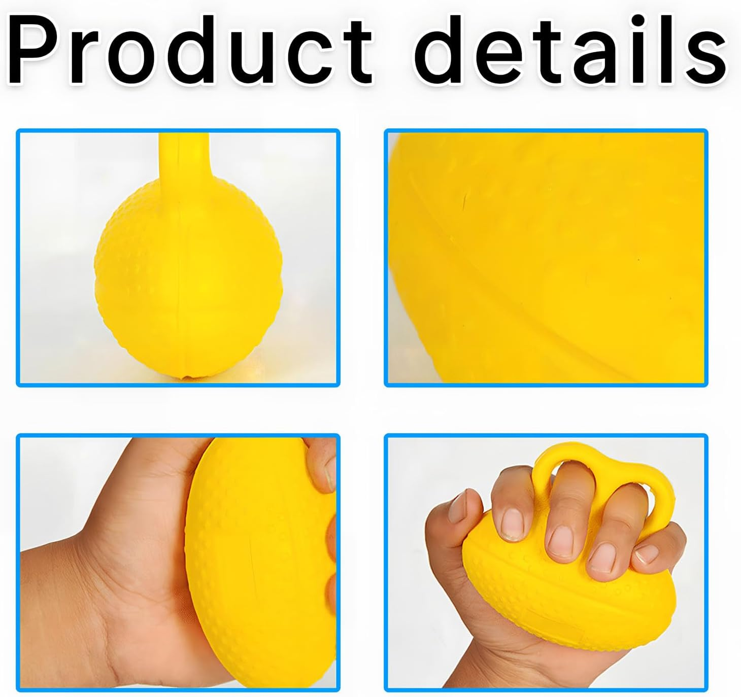 Hand Grip Strength Trainer,Finger Exerciser Balls for Hand Therapy,Stress Relief Balls for Adults(Yellow) image number 3