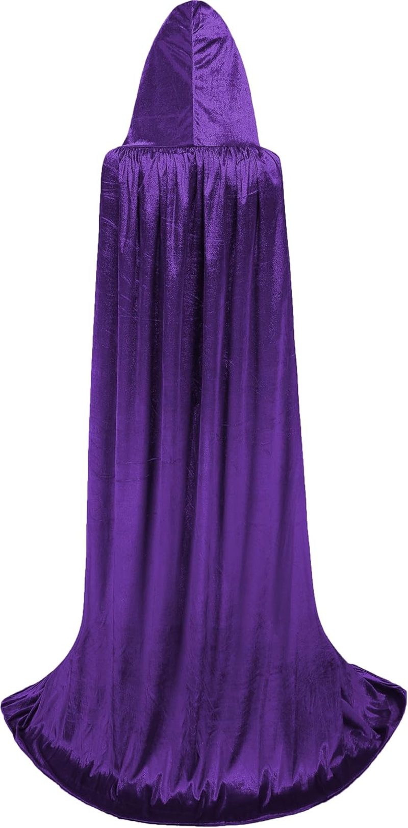 Unisex Hooded Cloak Long Velvet Cape for Halloween Christmas Cosplay Costume