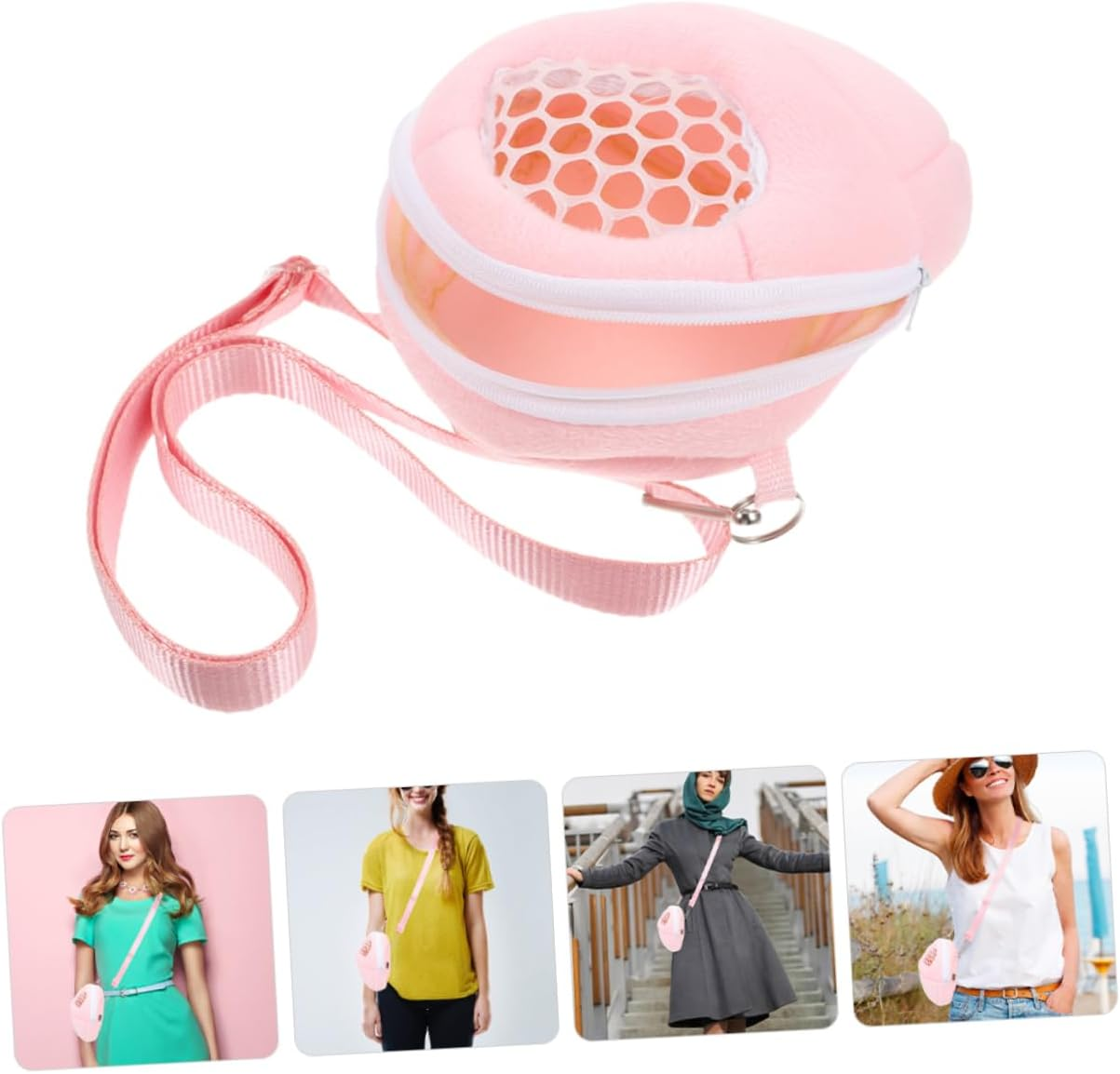 Yardwe Portable Hamster Carrier Bag with Adjustable Strap Breathable Mesh Medium Size for Travel with Hamsters Chinchillas and Guinea Pigs image number 5