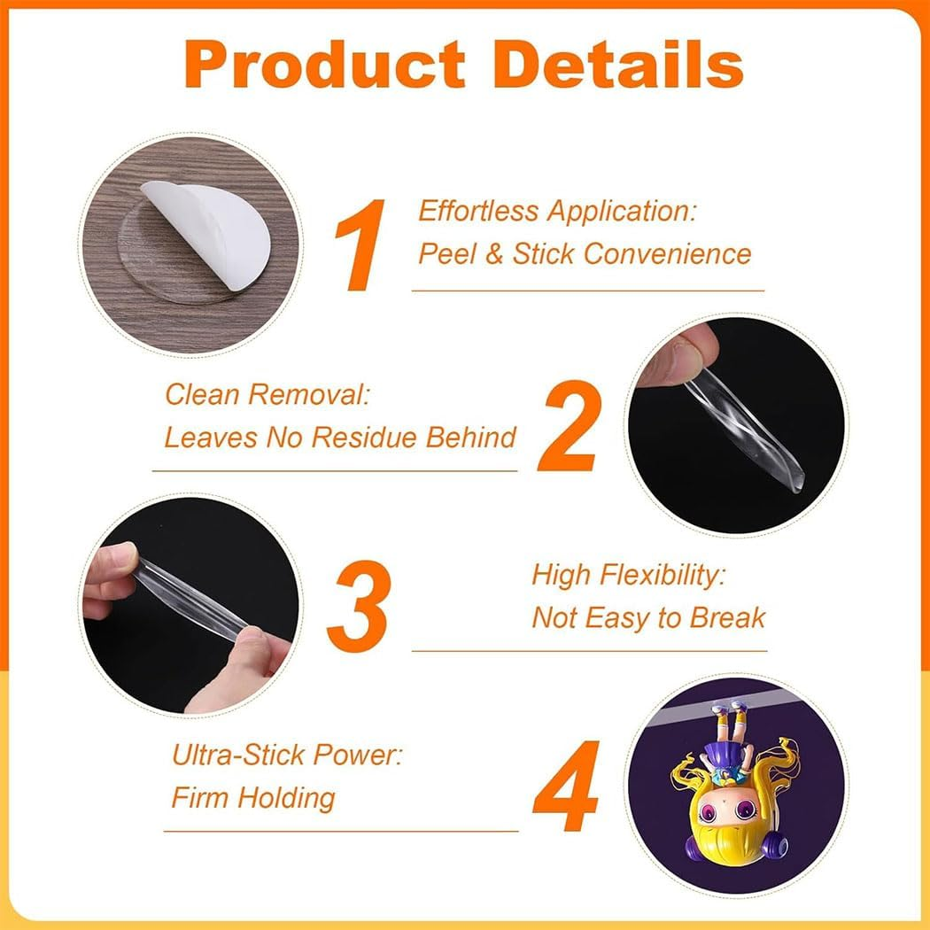 Idopick 10MM Double Sided Sticky Adhesive Dots, 400 Pcs Removable Stickers Acrylic round Putty Waterproof Sticky Dot Thick Strong Traceless Sticker for Balloons Envelopes Note Craft Photo DIY image number 3