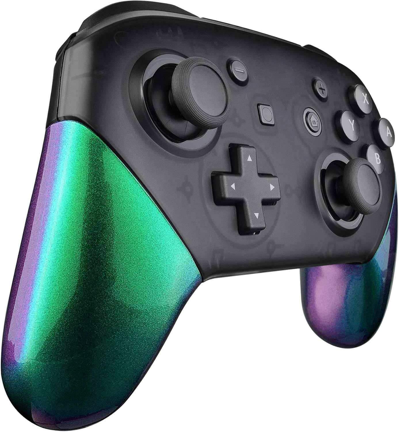Extremerate Chameleon Replacement Handle Grips for Nintendo Switch Pro Controller, Green Purple DIY Hand Grip Shell for Nintendo Switch Pro - Controller NOT Included image number 3