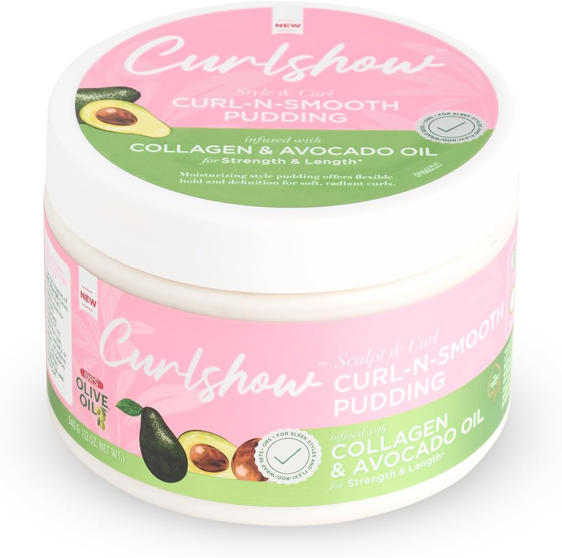 ORS Curlshow Curl-N-Smooth Pudding Collagen & Avocado Oil 340G (12Oz) image number 1