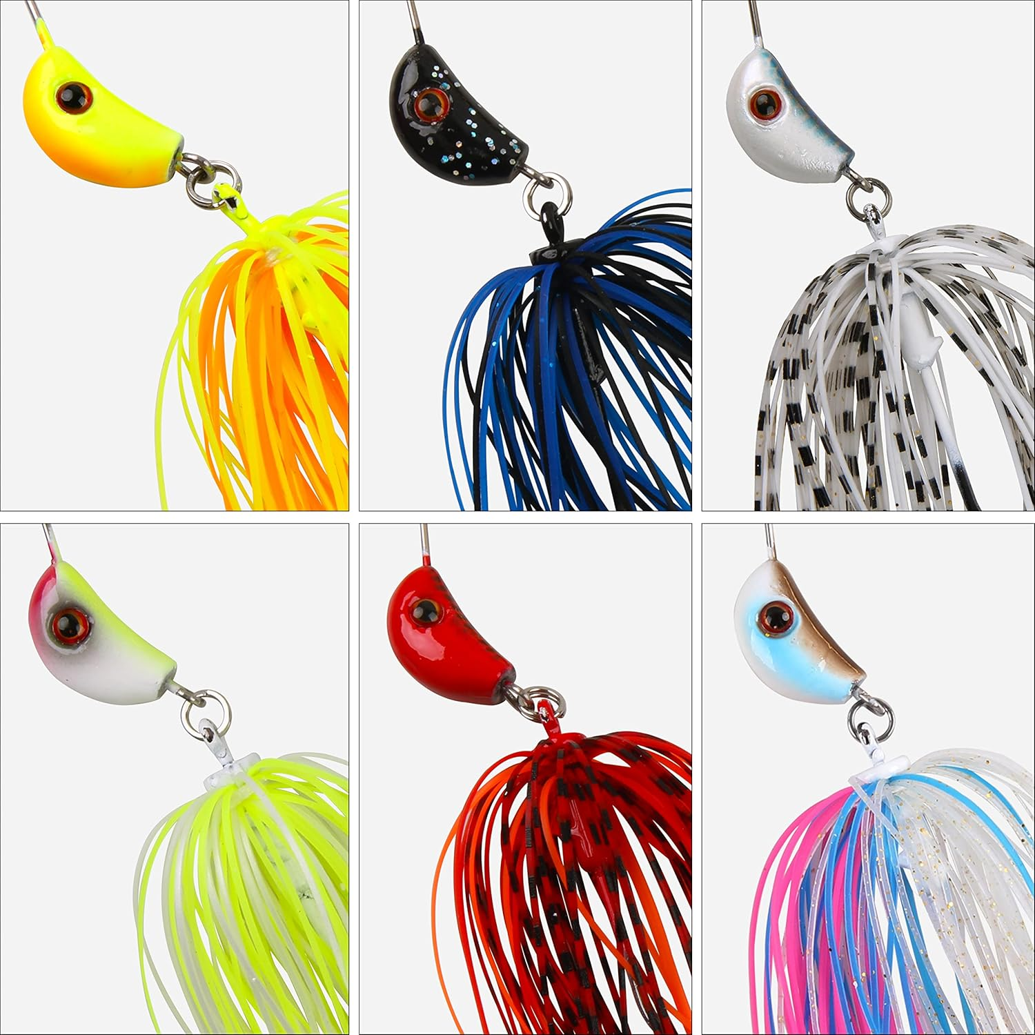 OROOTL Spinnerbait Fishing Lures Kit, Bass Fishing Spinner Baits Set Multicolor Buzzbaits Hard Metal Topwater Swimbait Jig Lure for Bass Pike Trout Walleye Freshwater Saltwater Fishing image number 5