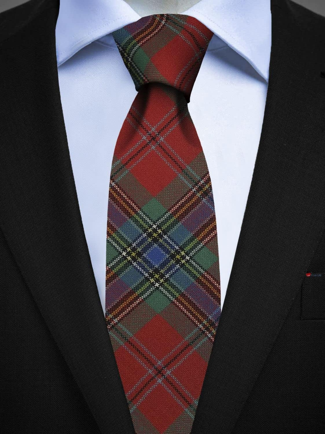 Mens All Wool Tie Woven and Made in Scotland in Maclean of Duart Ancient Tartan